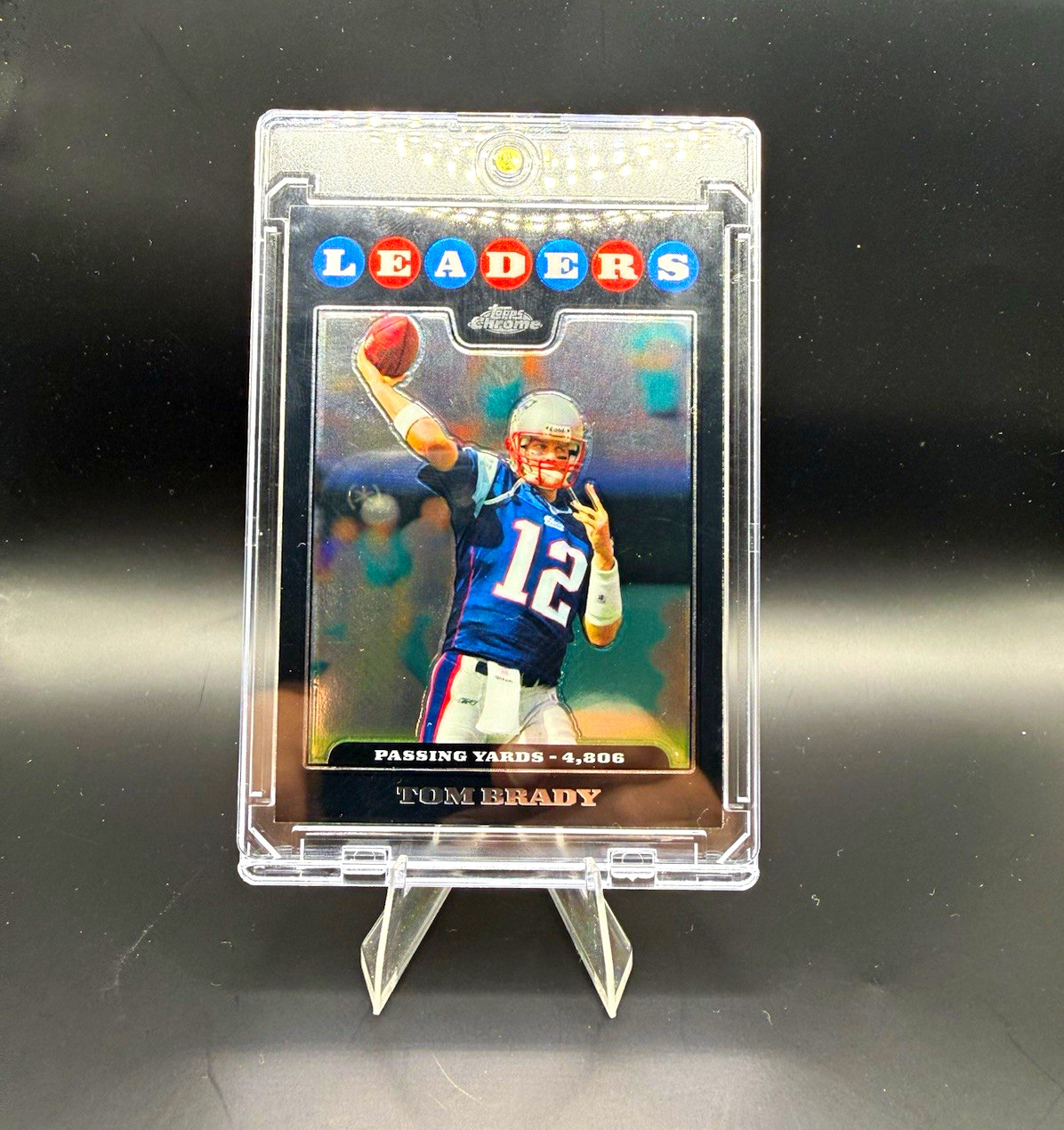 2008 Topps Chrome Tom Brady New England Patriots League Leaders TC121 2008 Topps Chrome Tom Brady New England Patriots League Leaders TC121