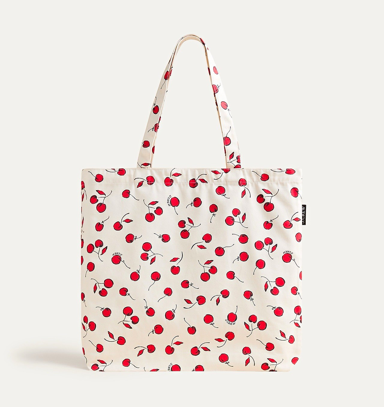 NWT J.CREW Cherry Print Printed Reusable Everyday Tote SEA SALT CRIMSON CINDERS NWT J.CREW Cherry Print Printed Reusable Everyday Tote SEA SALT CRIMSON CINDERS