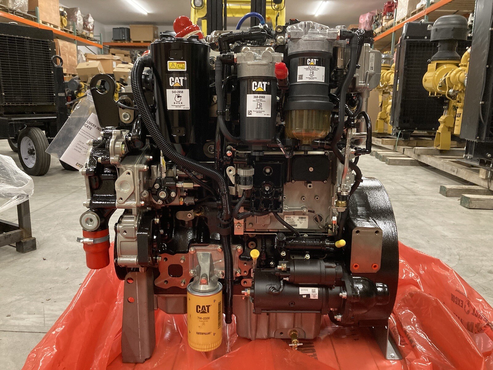 New 2019 CAT C4.4 Diesel Engine + DOC Filter, 92.6kw @ 2200rpm, 124hp, Tier 4f