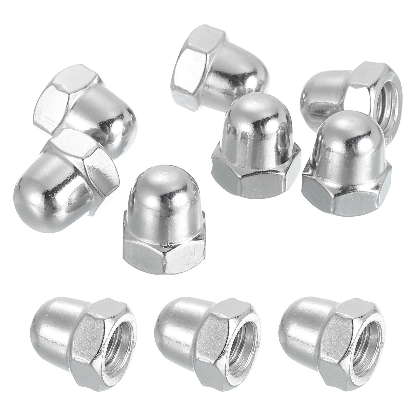 10Pcs M8x1.25mm Acorn Cap Nuts 304 Stainless Steel Hex Cap Dome Head Nuts