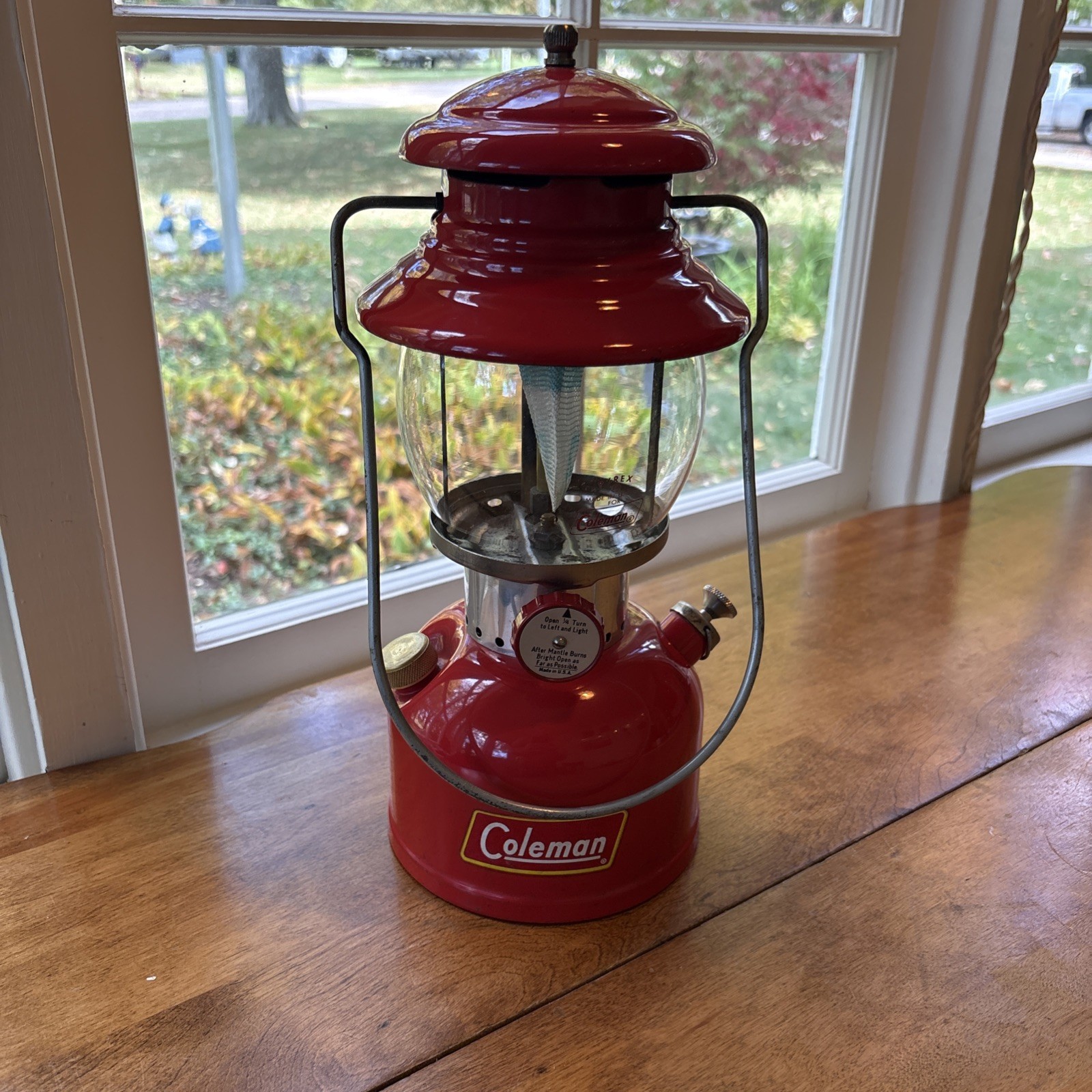 Vintage 1960 Coleman Model 200A  Red Camp Lantern Great Condition USA
