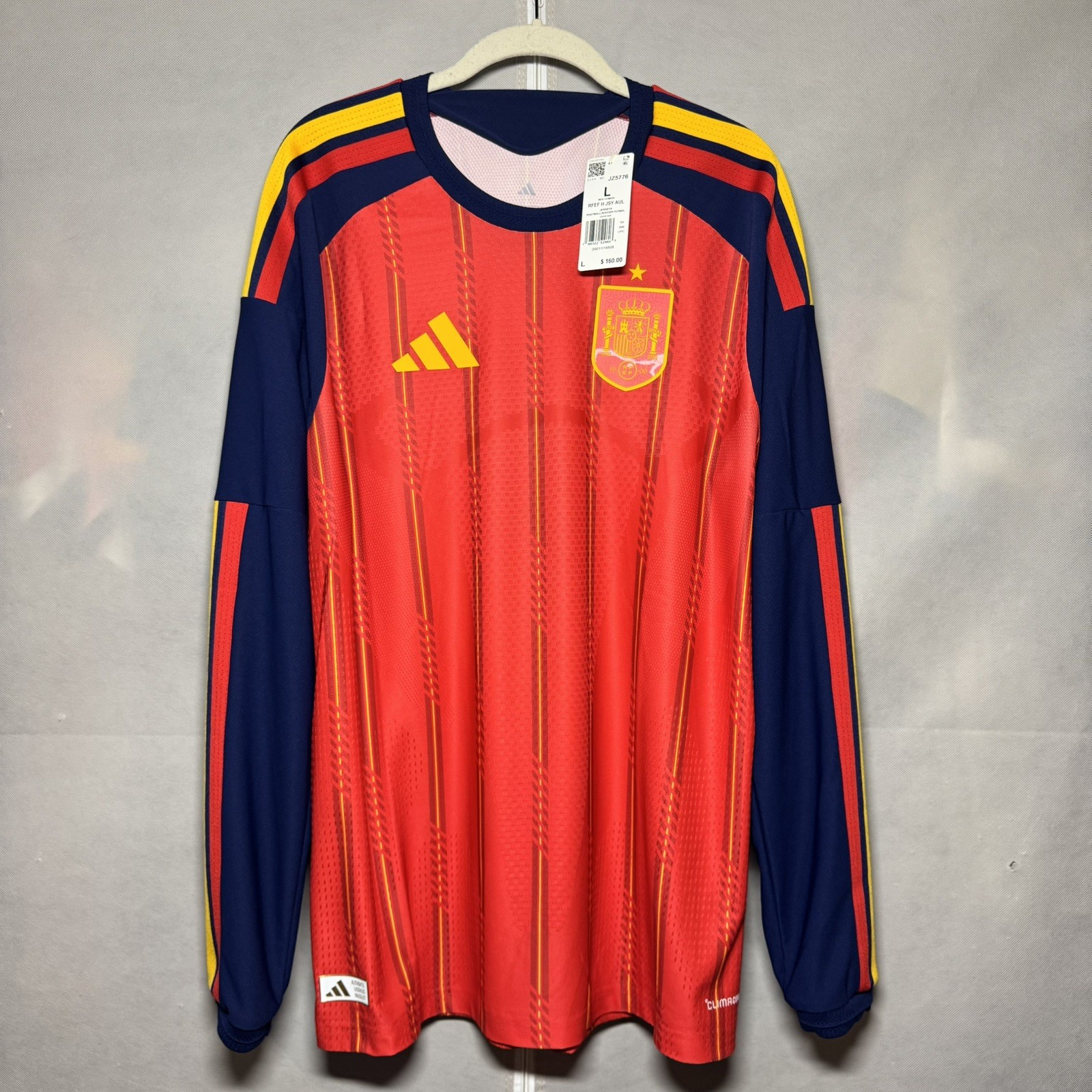 Spain 2026 Adidas Home AUTHENTIC Longsleeve Soccer Jersey NEW JZ5776 Size L Spain 2026 Adidas Home AUTHENTIC Longsleeve Soccer Jersey NEW JZ5776 Size L