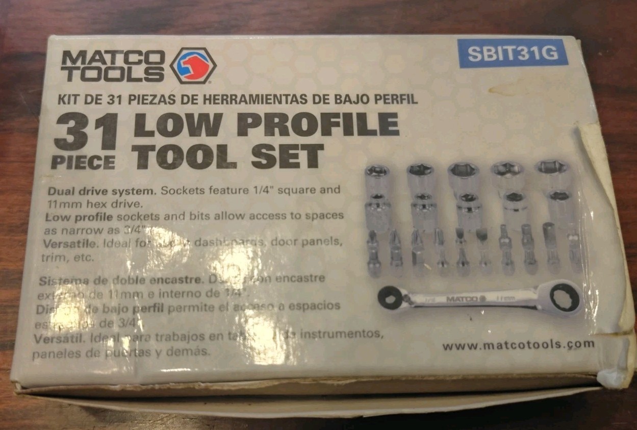 MATCO TOOLS SBIT31O 31-PC LOW PROFILE 1/4 MATCO TOOLS SBIT31O 31-PC LOW PROFILE 1/4