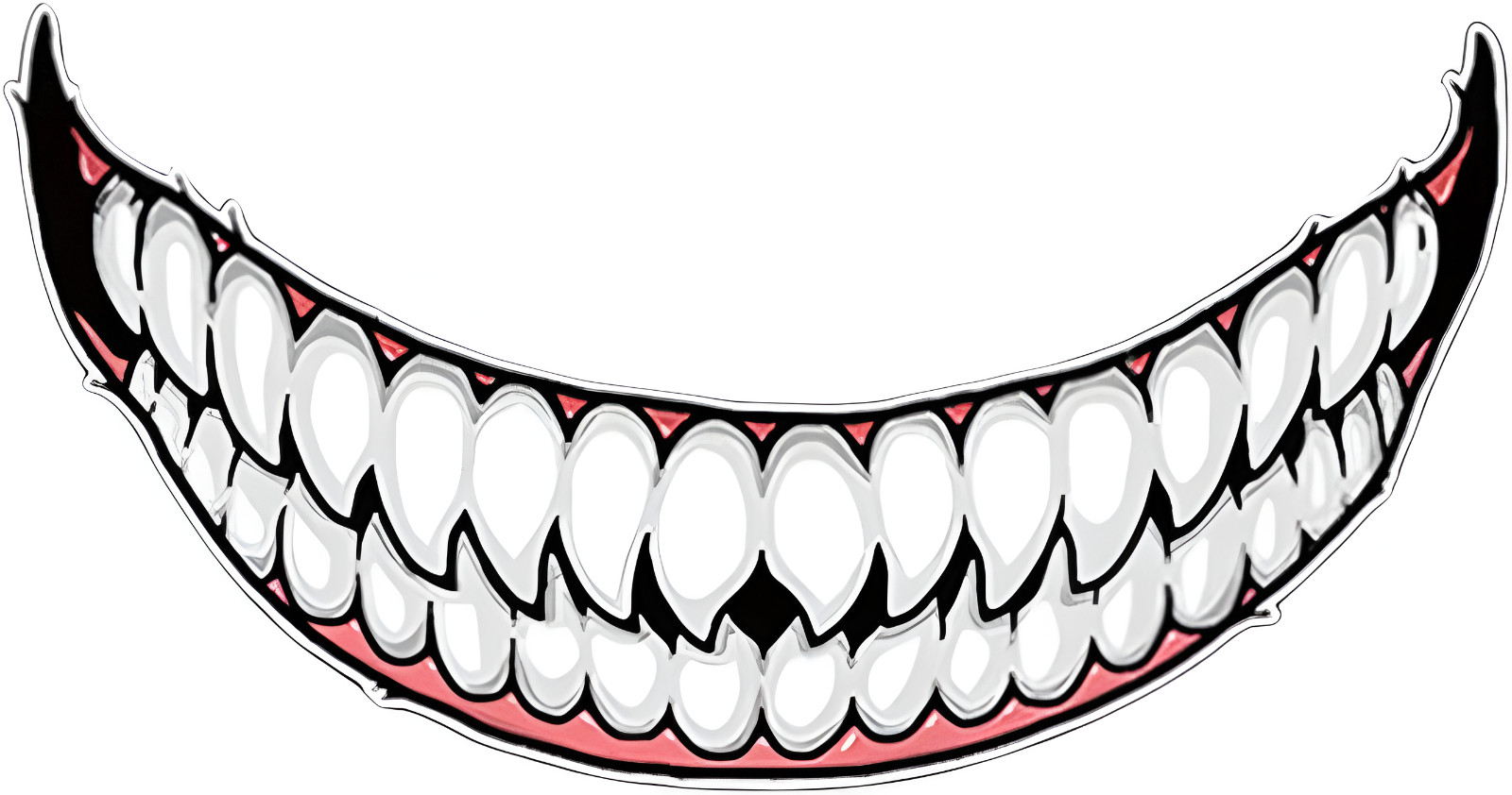 Evil Smile Teeth Vinyl Sticker Decal Car Bumper Helmet Window JDM 2.3x6 Inch