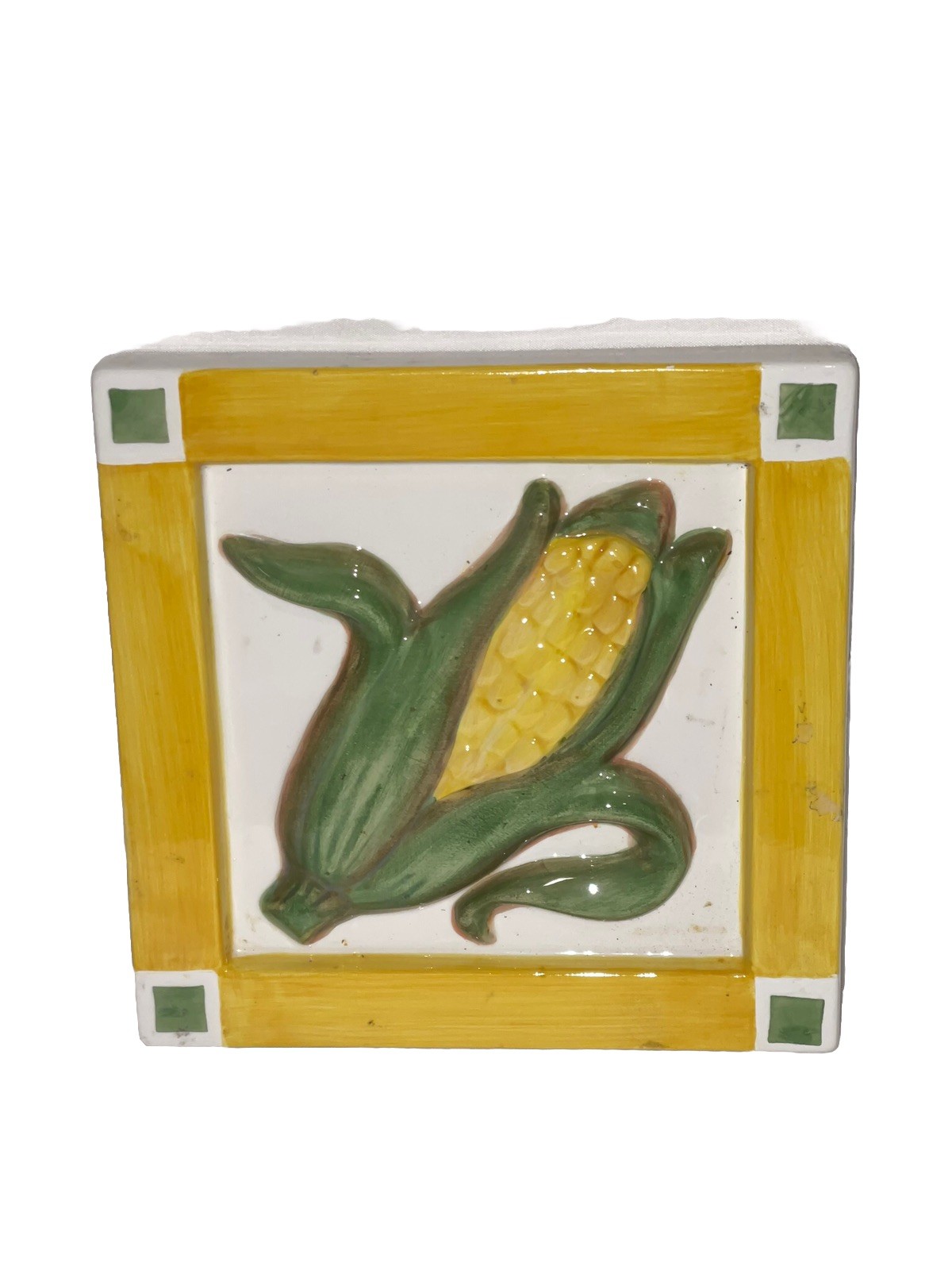 Adorable Vintage Ceramic Treasure Craft Trivet Wall Art Corn Adorable Vintage Ceramic Treasure Craft Trivet Wall Art Corn