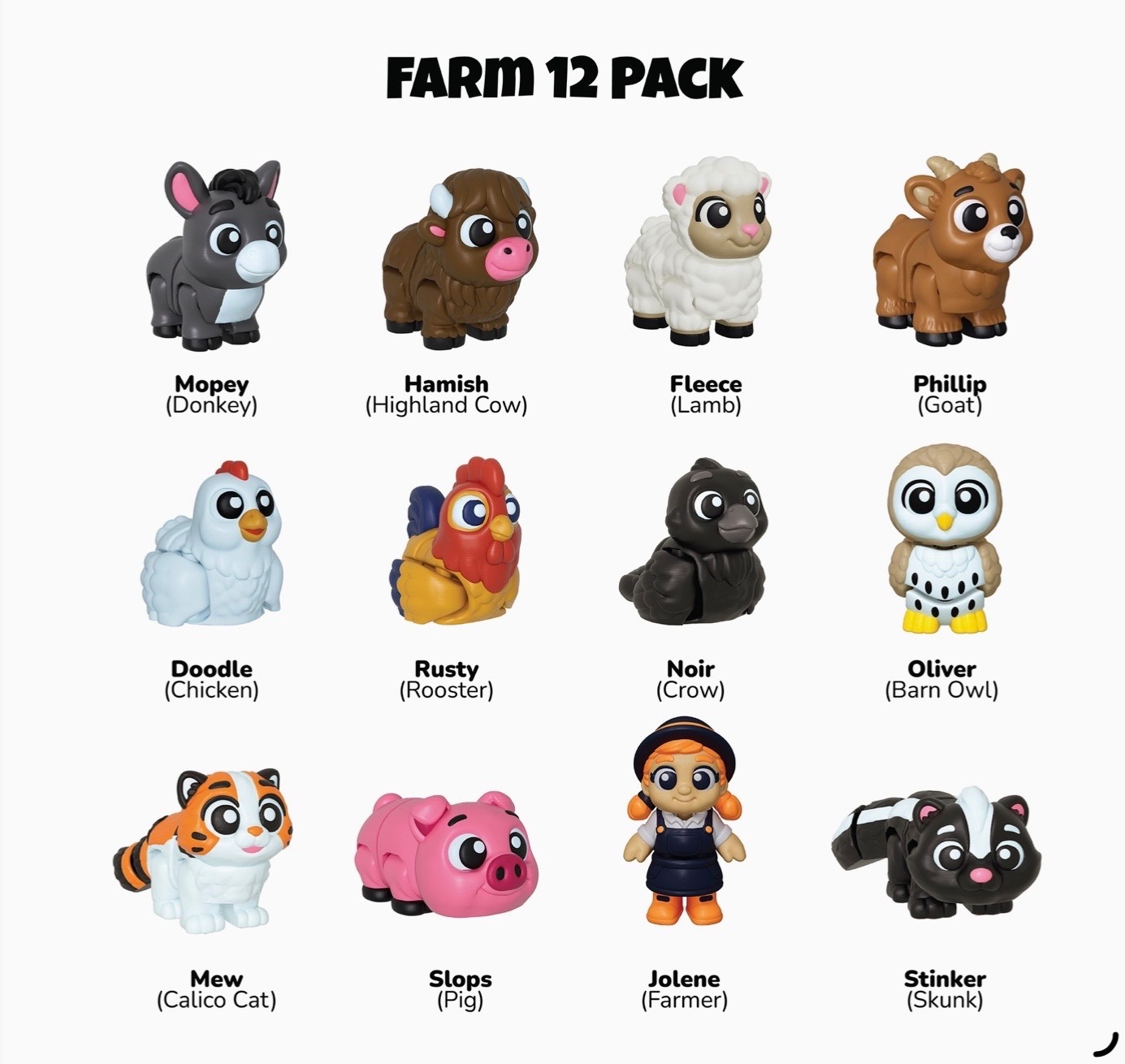Wigglitz Farm Theme Pack 12 Collectible Wiggly Fidget Toys Award-Winning