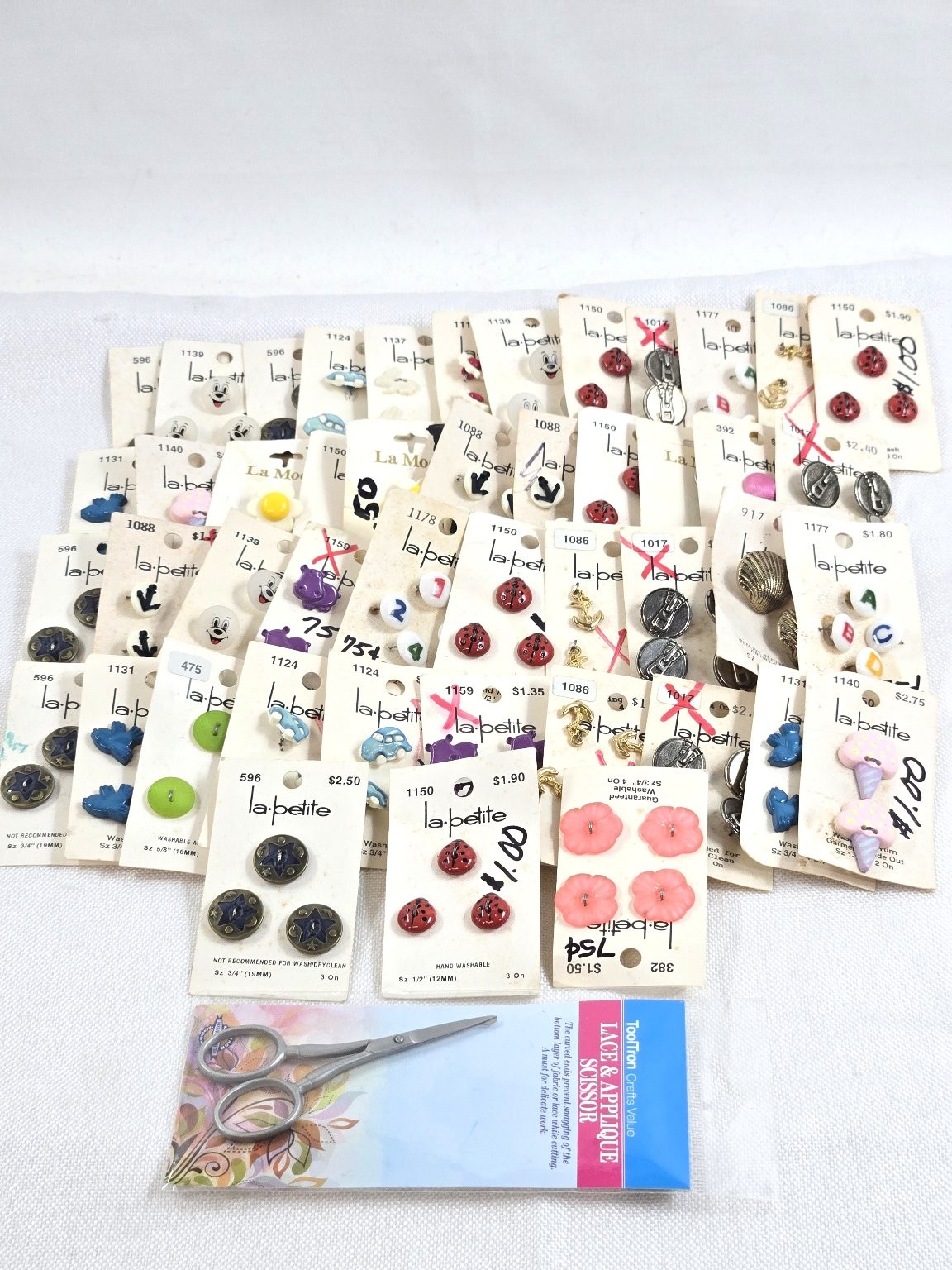 Large Lot Vintage La Petite La Mode Novelty Buttons Sewing Craft Assortment