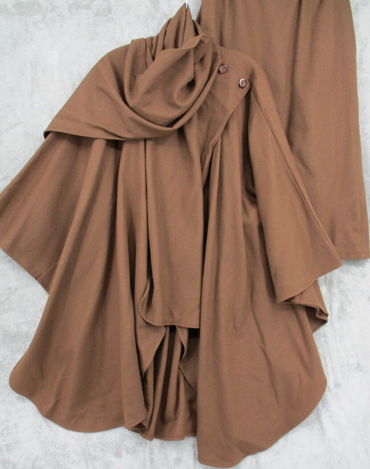 Vintage Skirt Set Womens 4 Wool Poncho Midi Wrap Button Western Modest Bohemian