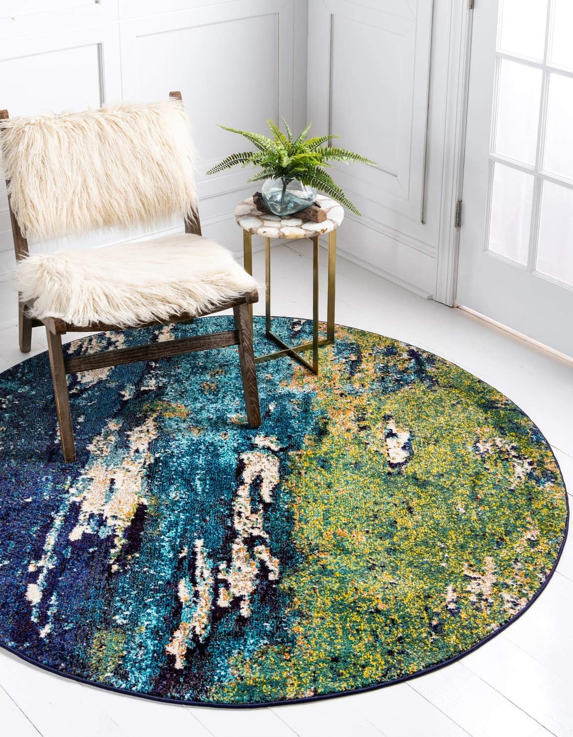 Estrella Collection Distressed, Landscape, Abstract, Modern, Earth Tones Area Ru