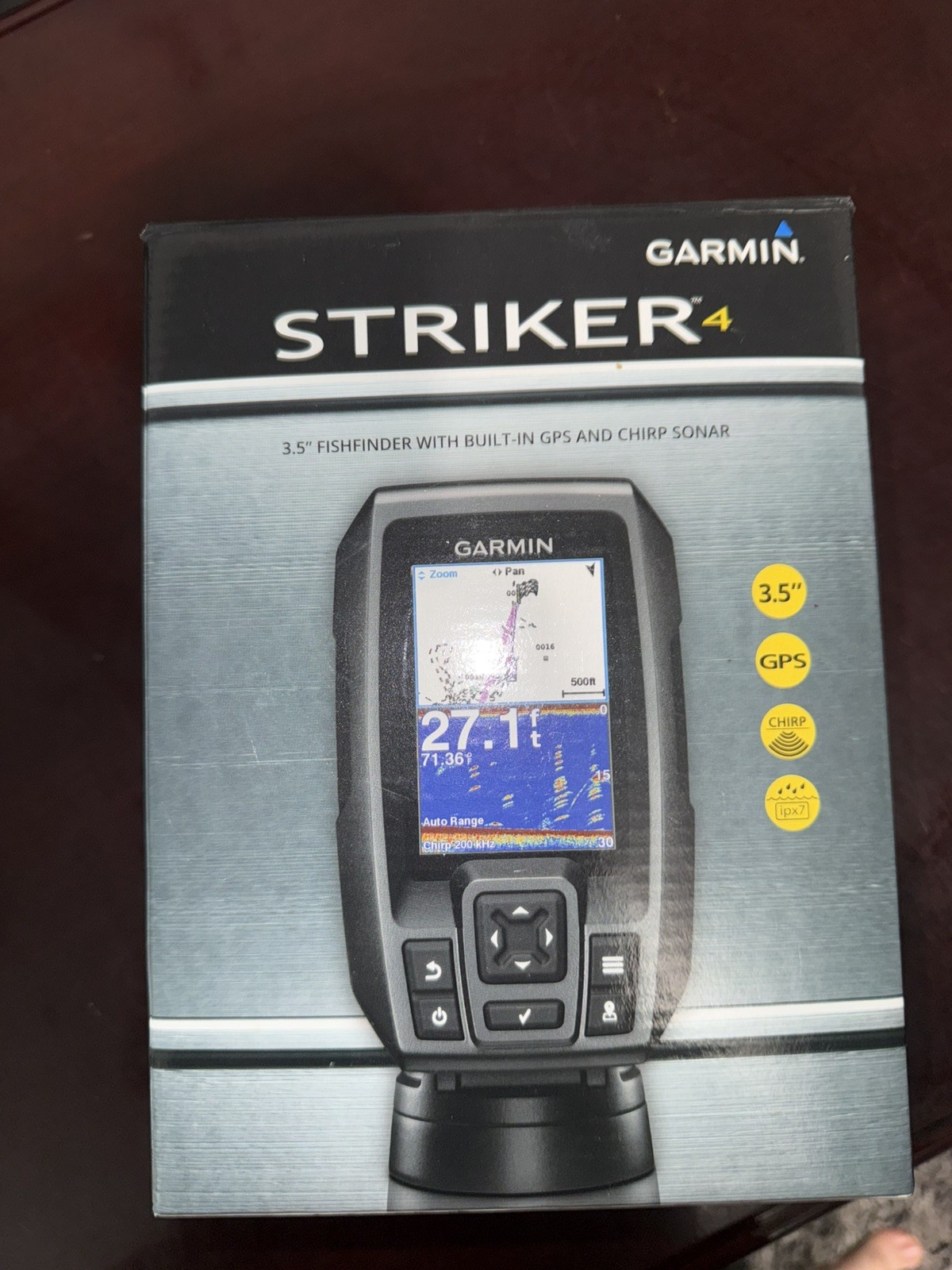 Garmin STRIKER 4 Fishfinder 3.5in Color Display GPS CHIRP Sonar 1600ft