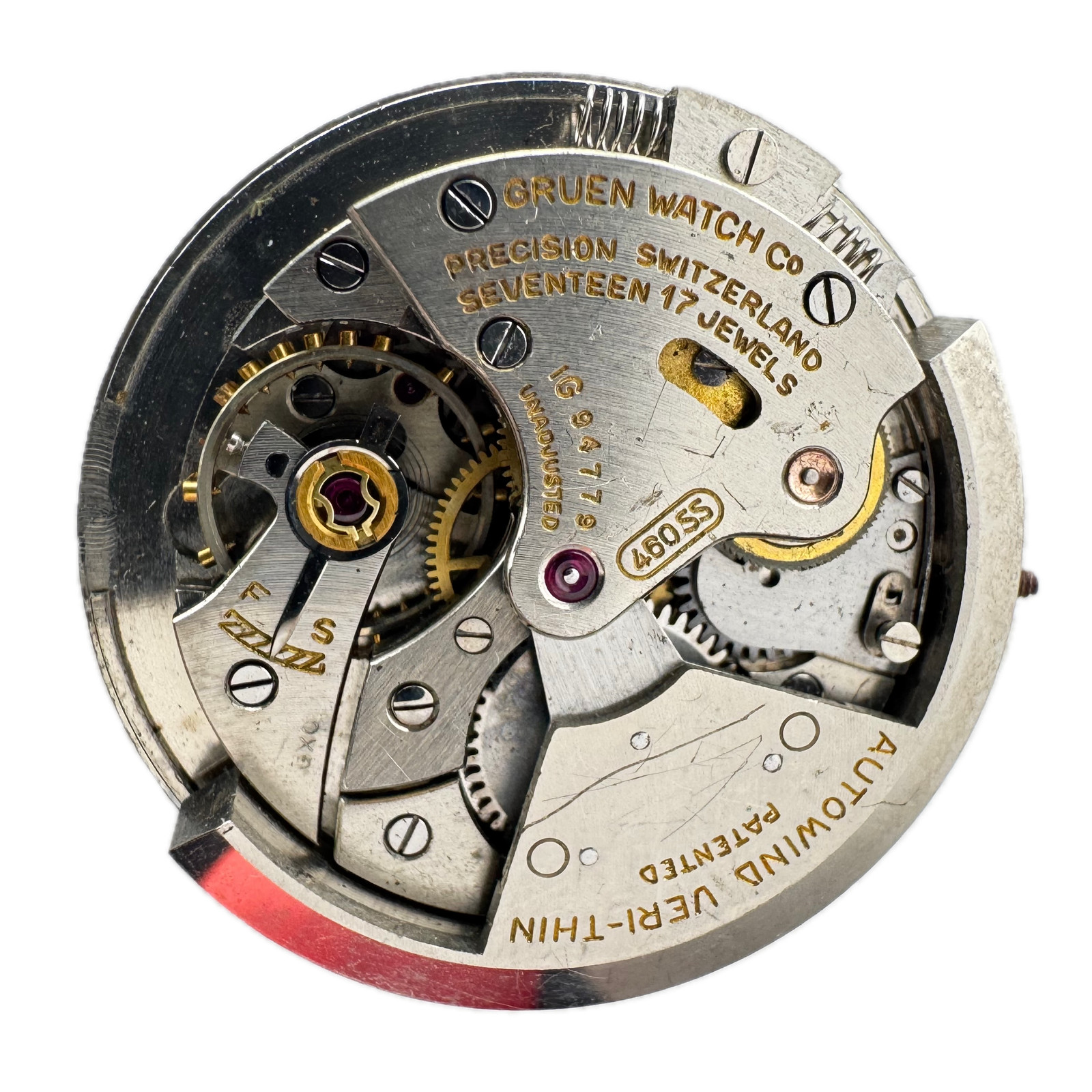 Vintage 26mm Gruen Precision Autowind Veri-Thin Bumper Wristwatch Movement 460SS Vintage 26mm Gruen Precision Autowind Veri-Thin Bumper Wristwatch Movement 460SS
