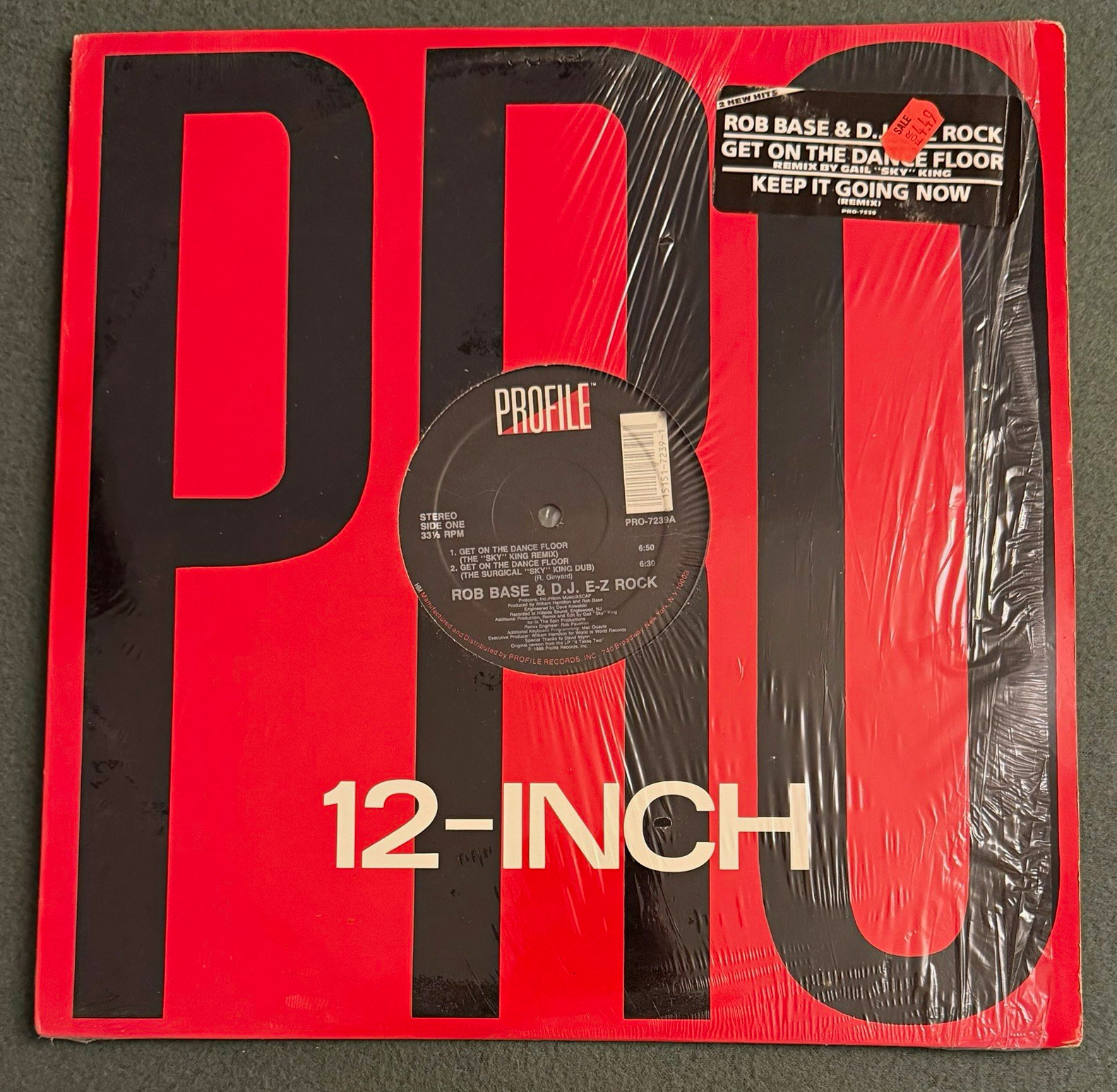 Rob Base & D.J. E-Z Rock Get On The Dance Floor ORIGINAL Single 1988 (Pro-7239)