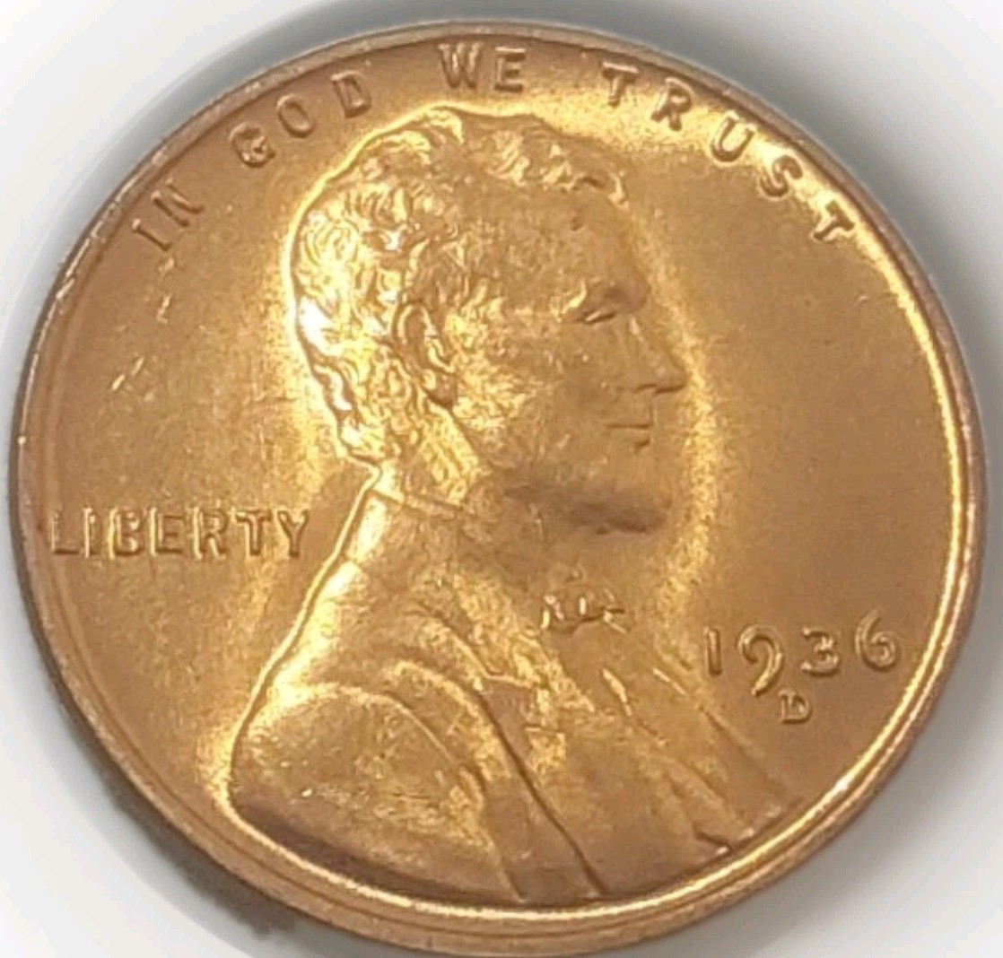 1936 D Lincoln Wheat 1C Penny Gem Uncirculated Red BU Free Post Tracking 1936 D Lincoln Wheat 1C Penny Gem Uncirculated Red BU Free Post Tracking