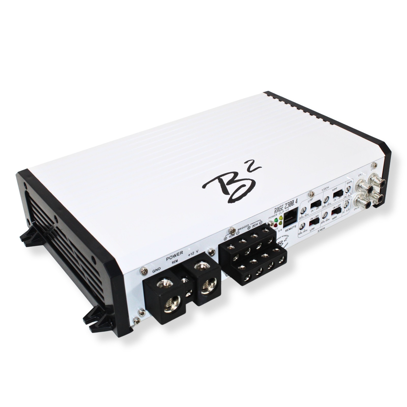 B2 Audio RAGE Amplifier 2300 Watt 4-Channel 2-Ohm Class-D Full Range 2.3K B2 Audio RAGE Amplifier 2300 Watt 4-Channel 2-Ohm Class-D Full Range 2.3K
