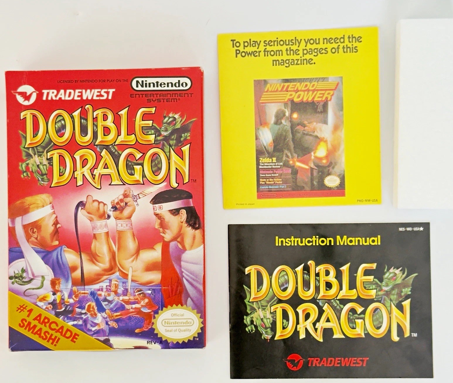 Double Dragon NES 1988 Box Manual & Insert Lot Tradewest Authentic NO GAME Double Dragon NES 1988 Box Manual & Insert Lot Tradewest Authentic NO GAME