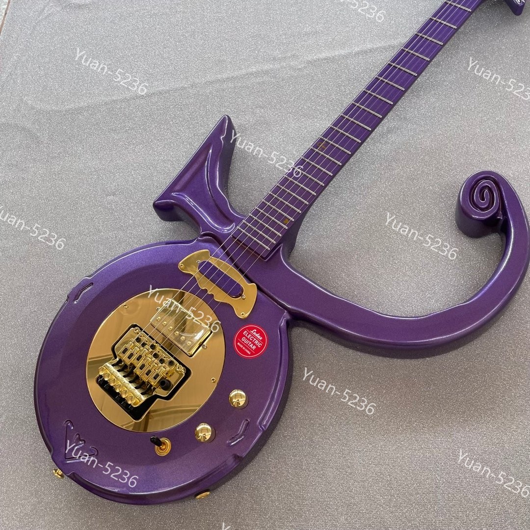 Prince Symbol Solid Electric Guitar Stainless Rounded Fret Edge  Gold Hardware