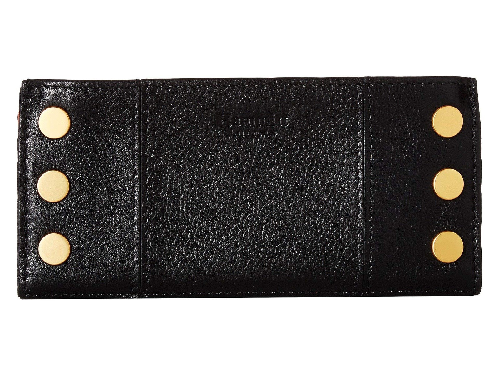 Hammitt Women\'s 110 North Folding Leather Wallet (Black/Brushed Gold, One Size)