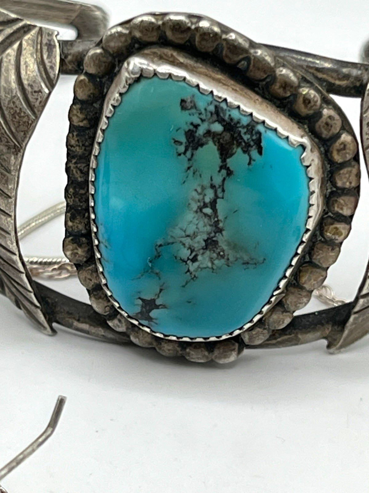 Native American handmade vintage Sterling & Turquoise cuff size 6.5 w/ flex Native American handmade vintage Sterling & Turquoise cuff size 6.5 w/ flex