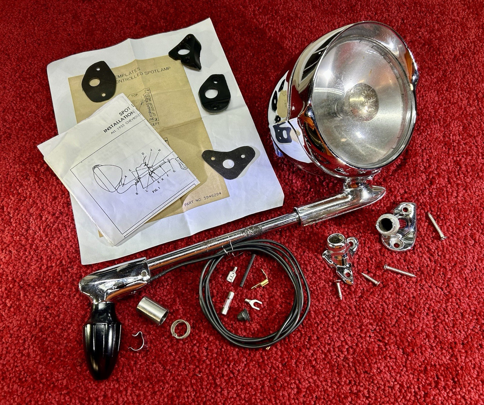 1955 - 1957 PONTIAC & CHEVY “GUIDE” S2-55 SPOTLIGHT w/ MIRROR (OEM USED SET) A+ 1955 - 1957 PONTIAC & CHEVY “GUIDE” S2-55 SPOTLIGHT w/ MIRROR (OEM USED SET) A+