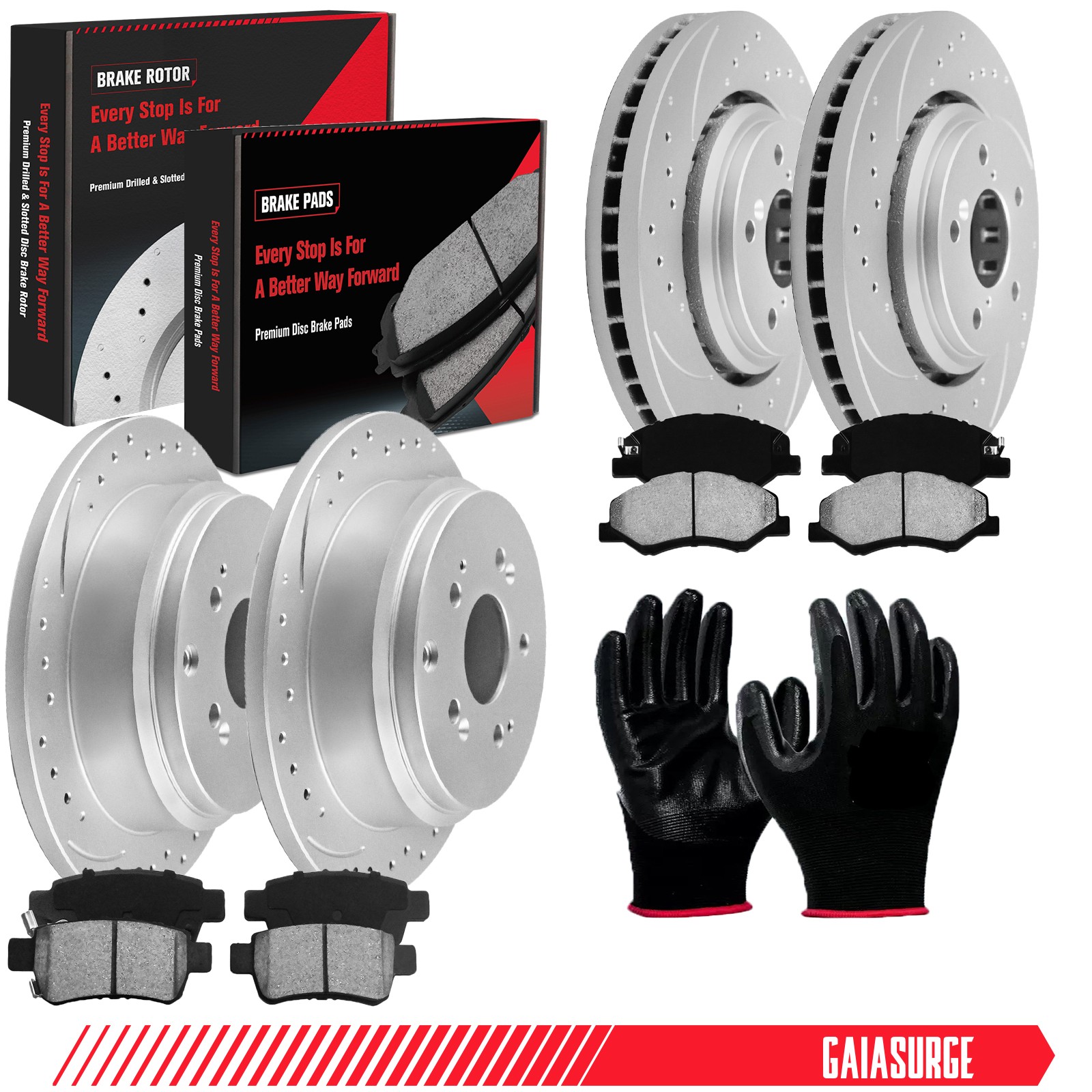 Front Rear Disc Rotors Ceramic Brake Pads For Honda Pilot 2017 - 2022 Ridgeline