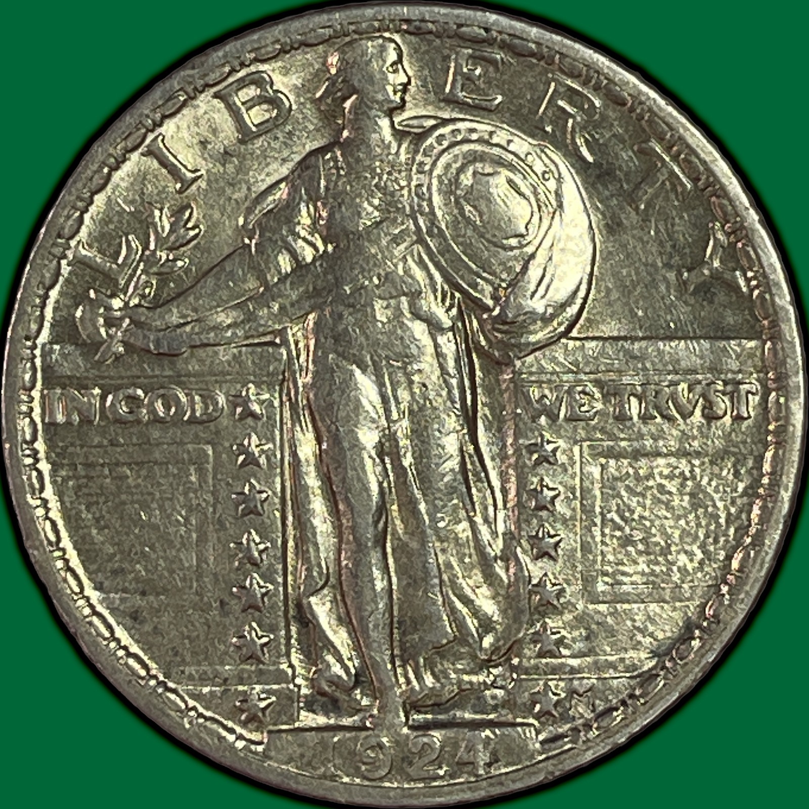 1924 Standing Liberty Quarter Choice Almost Uncirculated AU+ Coin #45341