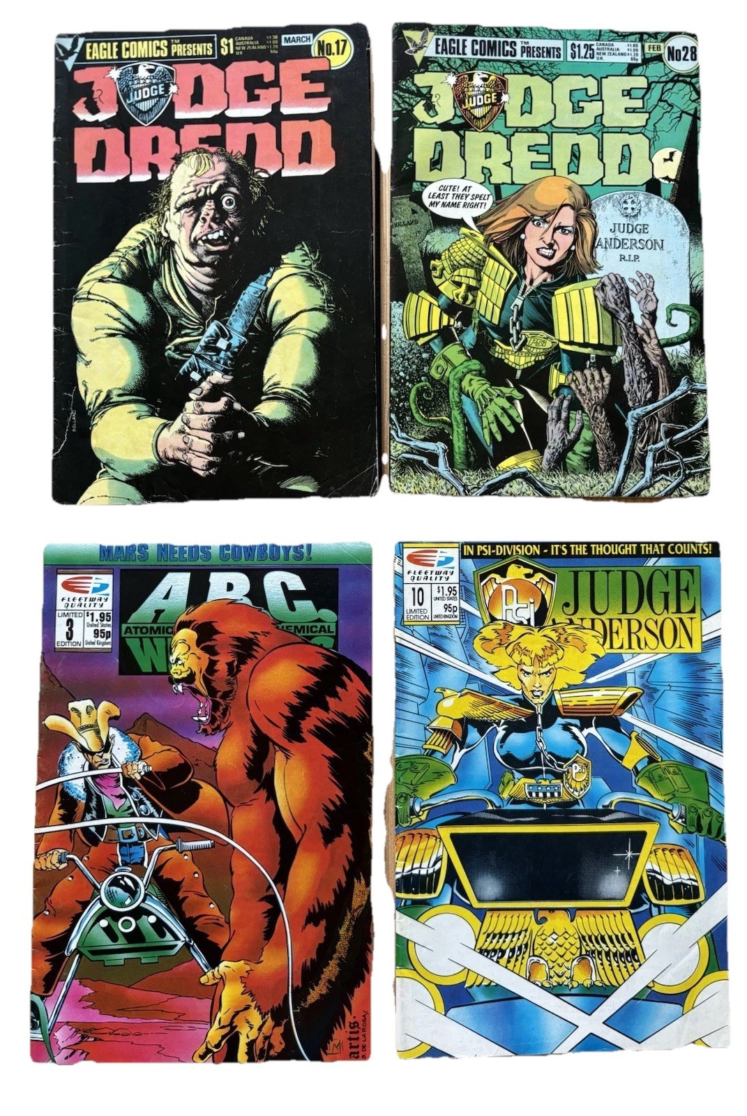 Judge Dredd 1985 Vol 1 #17,#28 Eagle Comics/FLEETWAY ABC Warriors/Judge Anderson