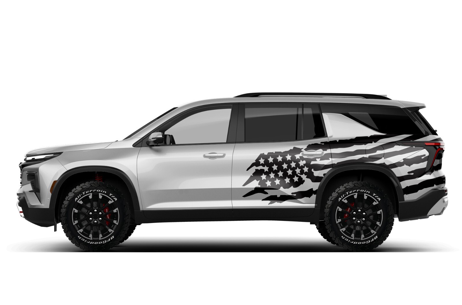 Side US flag American decal stickers graphics design kit For Chevrolet Traverse