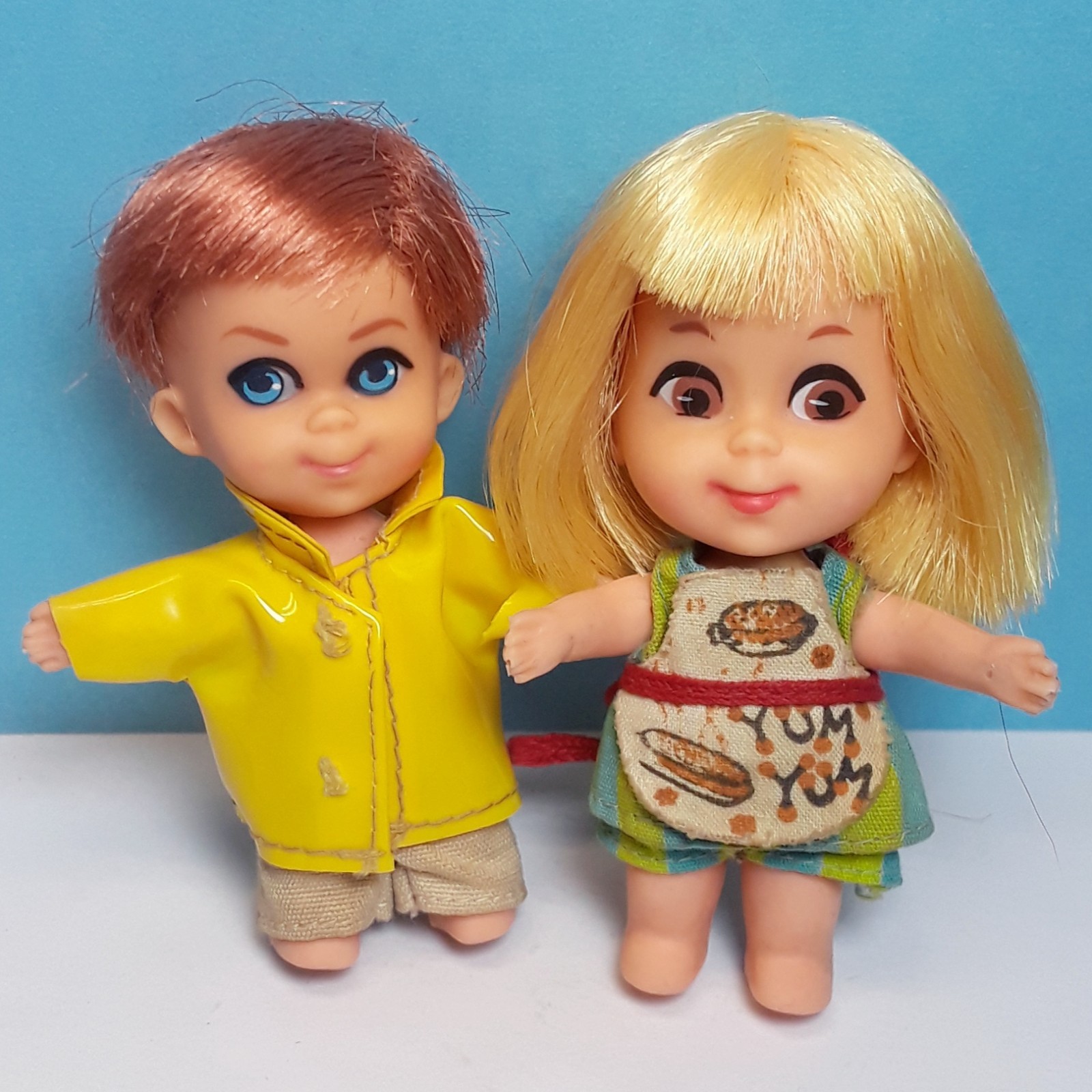 Vintage Mattel Liddle Kiddles BUNSON BURNIE & SIZZLY FRIDDLE Dolls in Outfits