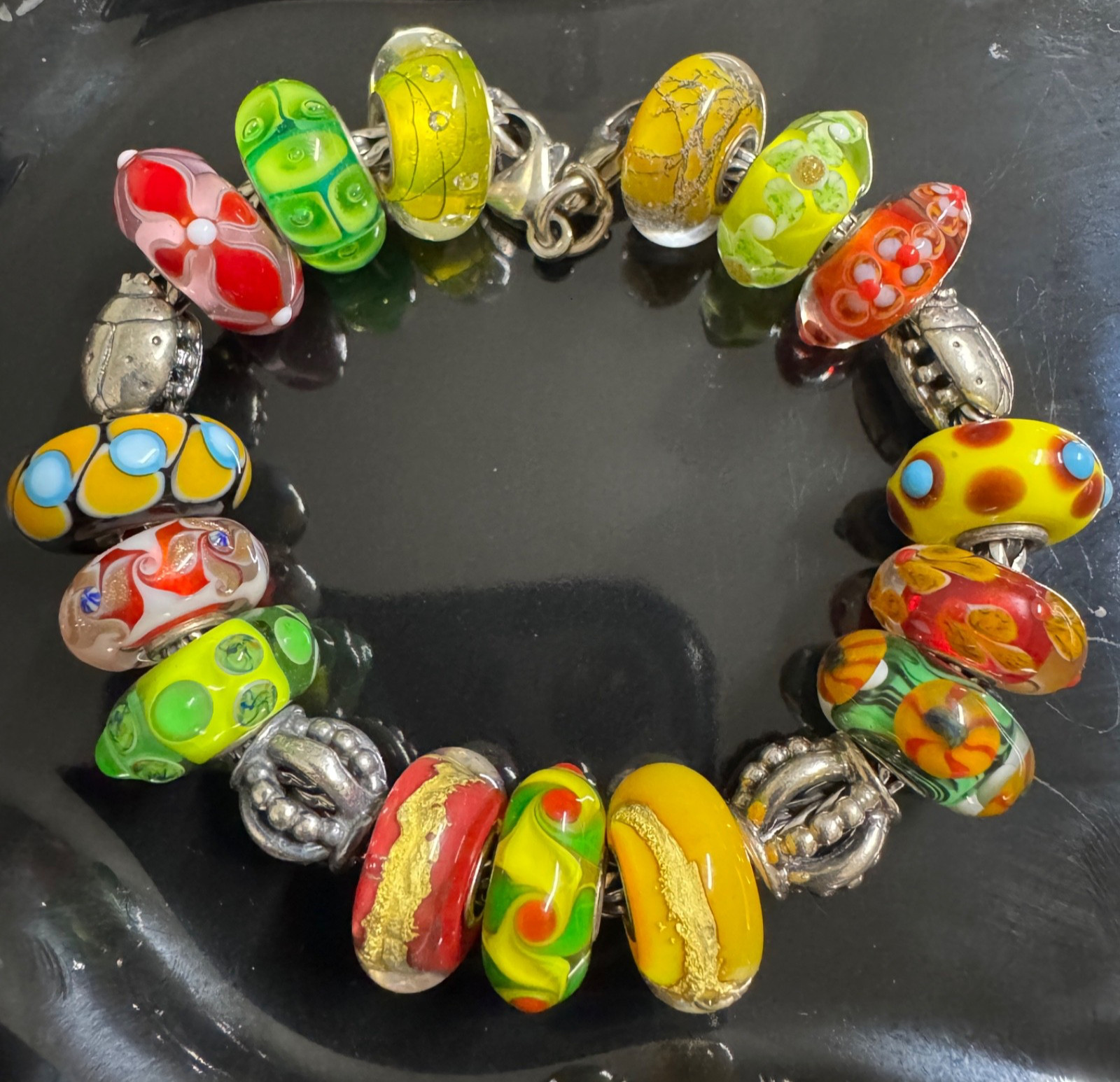 Trollbeads Sterling silver bracelet Bright and Shine Bracelet- Fully Loaded