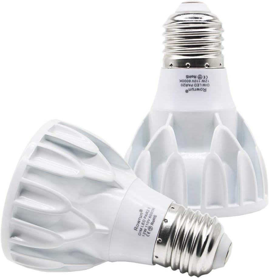 PAR20 12W Narrow Flood LED Bulb E26 Dimmable 24° 6000K 2-Pack PAR20 12W Narrow Flood LED Bulb E26 Dimmable 24° 6000K 2-Pack