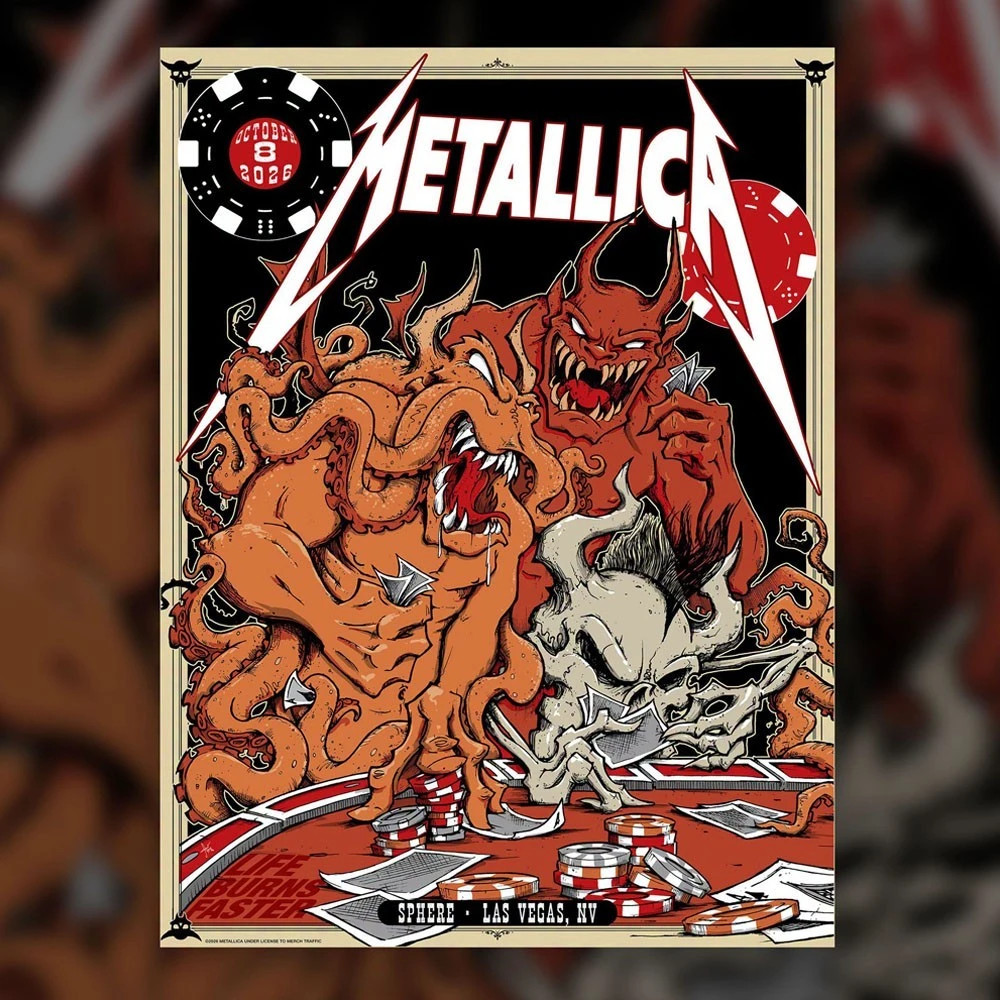 HOTMetallica Las Vegas Oct 8 2026 Sphere Concert Poster Octopus Demon Wall Art HOTMetallica Las Vegas Oct 8 2026 Sphere Concert Poster Octopus Demon Wall Art