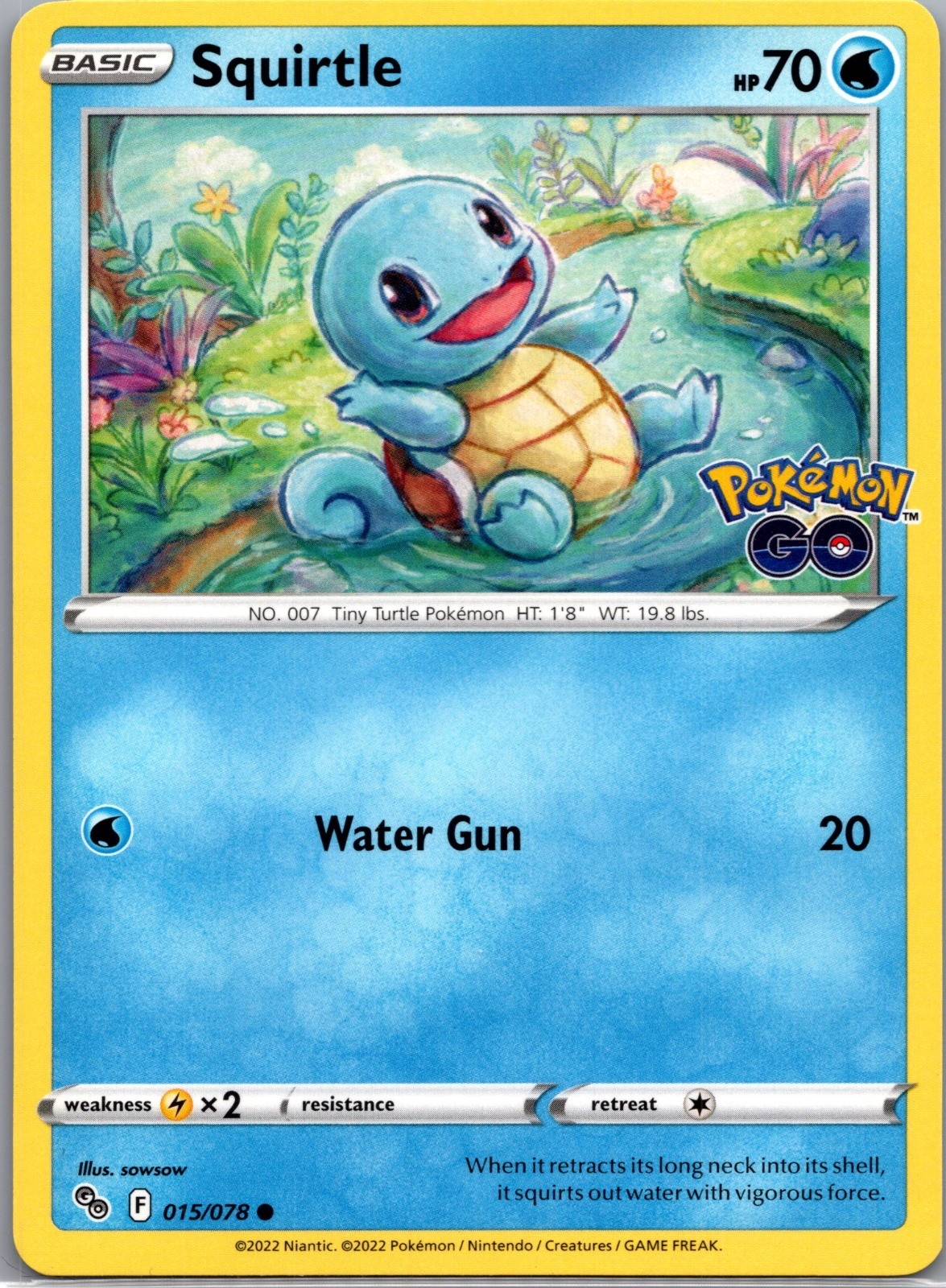 Squirtle Common Pokemon GO 015/078 NM Squirtle Common Pokemon GO 015/078 NM