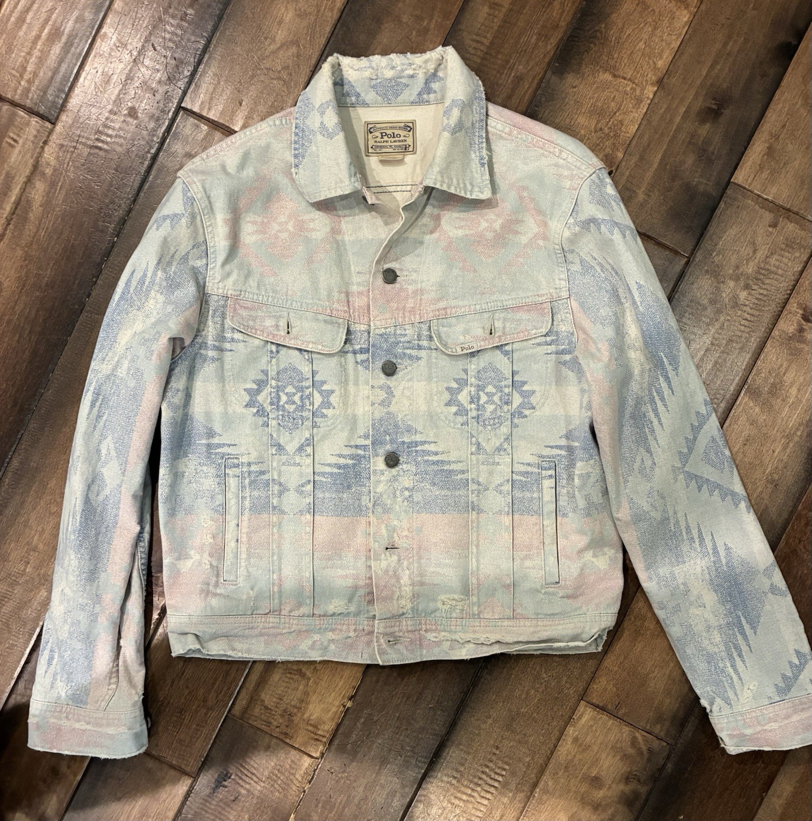 Vintage Polo Ralph Lauren Aztec Jean Jacket Lee Storm Rider Rrl 