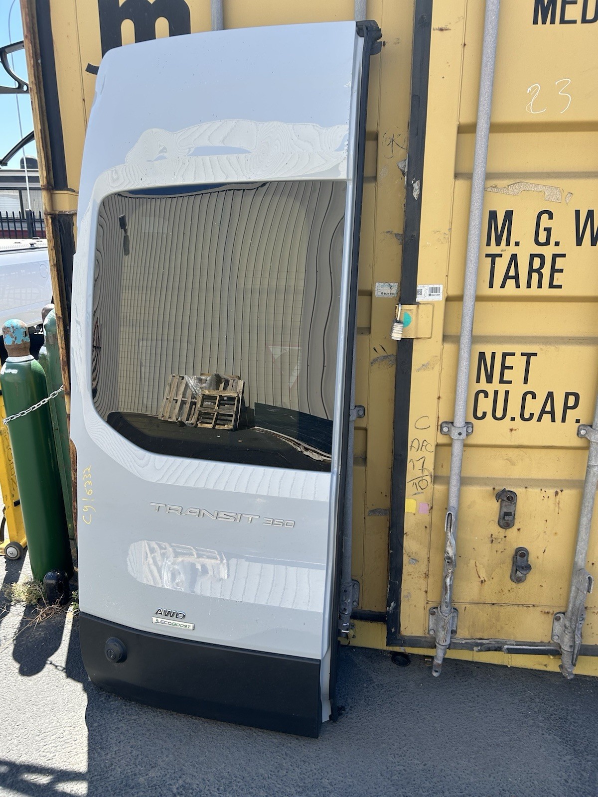 Ford Transit Rear Back Left Driver Door High Roof - Light Gray Ford Transit Rear Back Left Driver Door High Roof - Light Gray