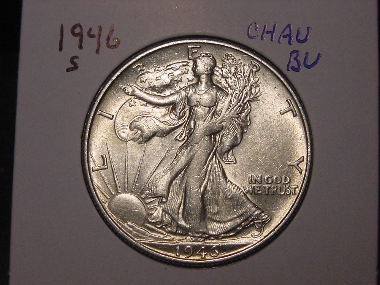 1946-S WALKING LIBERTY HALF CHOICE AU BU HIGHER GRADE NICE 90% SILVER