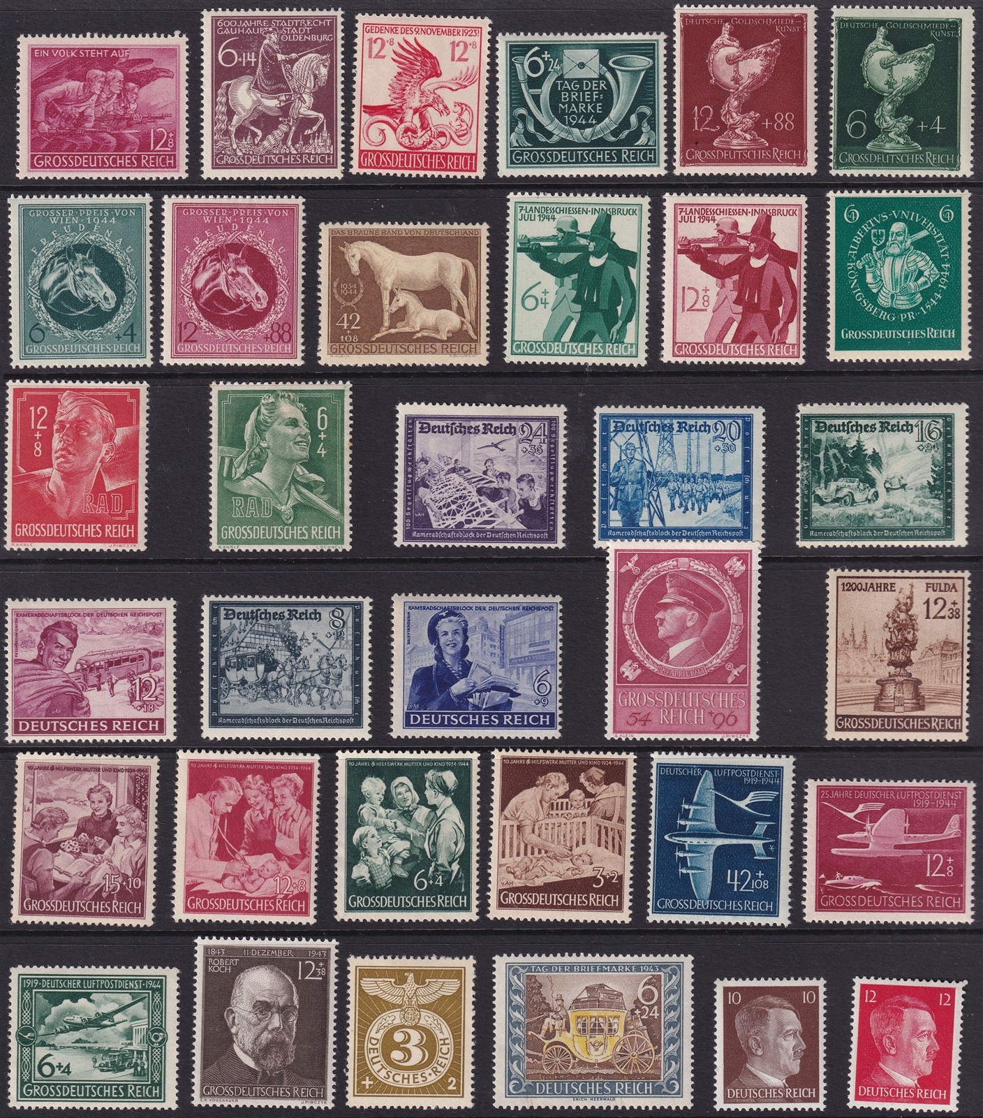 Lot-R Authentic Historical Stamps Germany WWII 3rd Reich Collection MNH