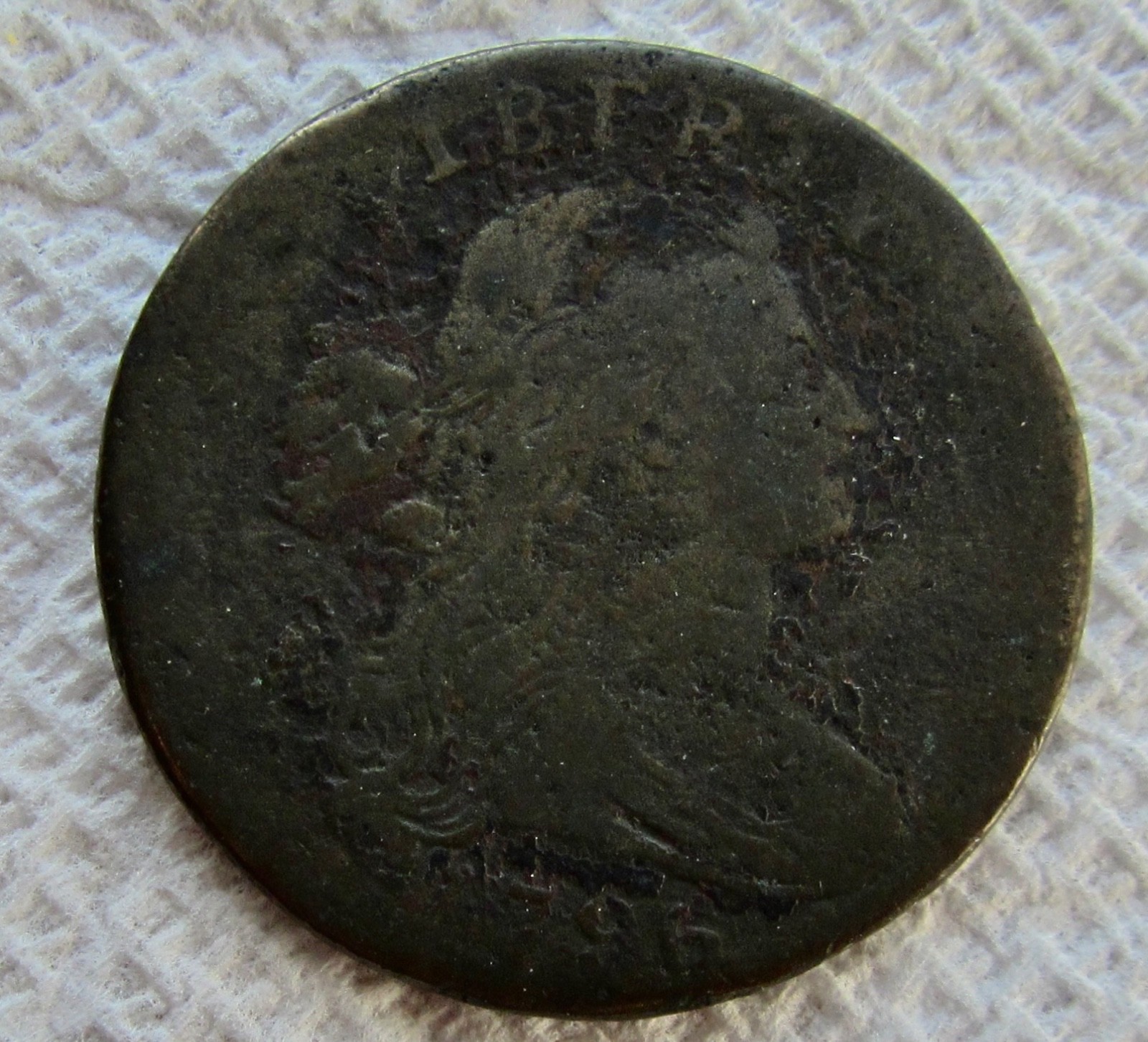 1796 1C Draped Bust Large Cent Rare Key Date Type Coin Full Date Fine Corroded 1796 1C Draped Bust Large Cent Rare Key Date Type Coin Full Date Fine Corroded