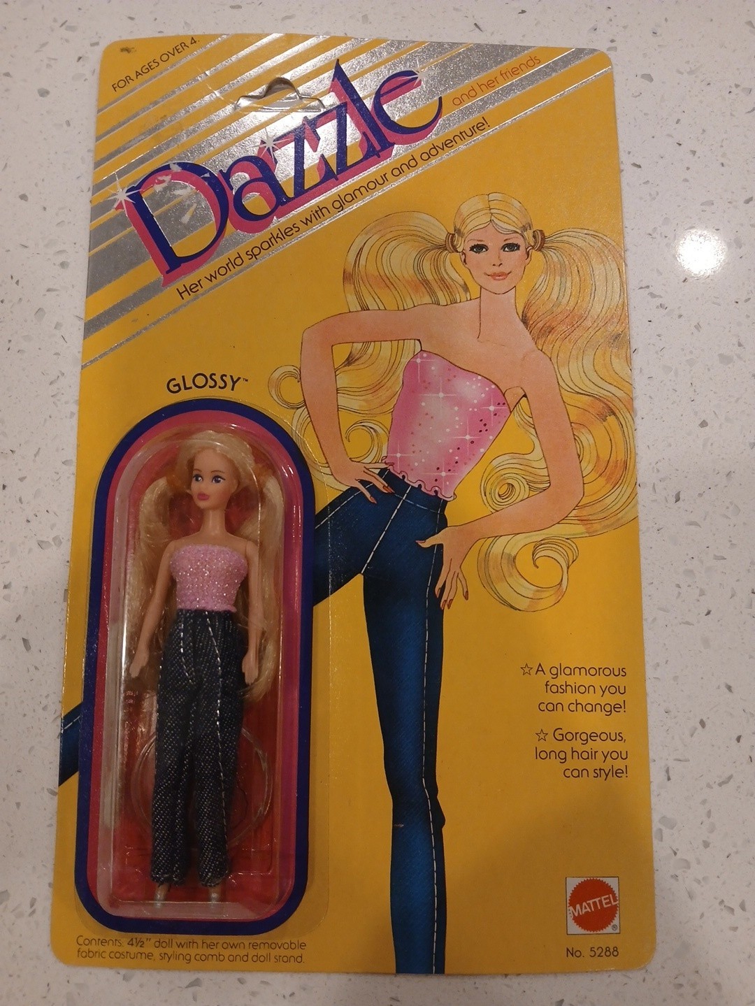 Vintage 1981 Mattel Dazzle Doll \'Glossy\' #5288 Blonde hair/ Pink Shirt/ Jeans Vintage 1981 Mattel Dazzle Doll \'Glossy\' #5288 Blonde hair/ Pink Shirt/ Jeans