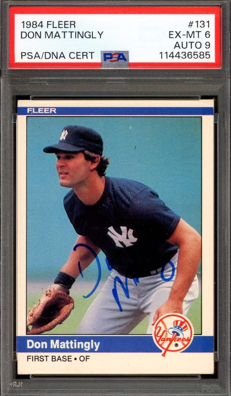 Don Mattingly Mint 9 PSA DNA Signed 1984 Fleer Rookie Autograph Don Mattingly Mint 9 PSA DNA Signed 1984 Fleer Rookie Autograph