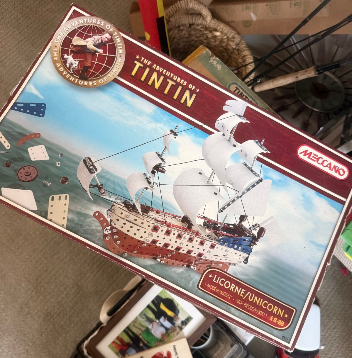 Tintin Hergé La Licorne Meccano Model 630 pieces (metal/plastic) EXTREMELY RARE Tintin Hergé La Licorne Meccano Model 630 pieces (metal/plastic) EXTREMELY RARE
