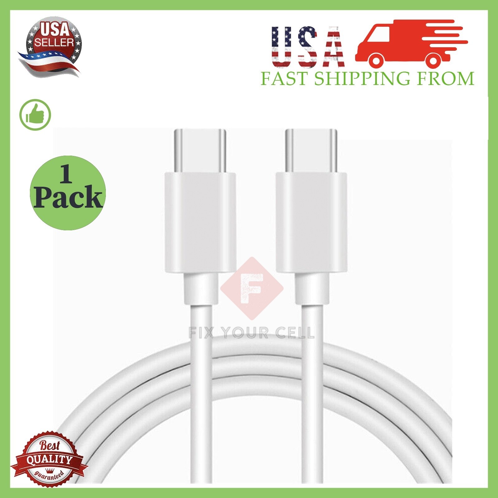 USB-C to USB C Type-C Fast Charging Data SYNC Charger Cable Cord 2A 3FT/6FT LOT