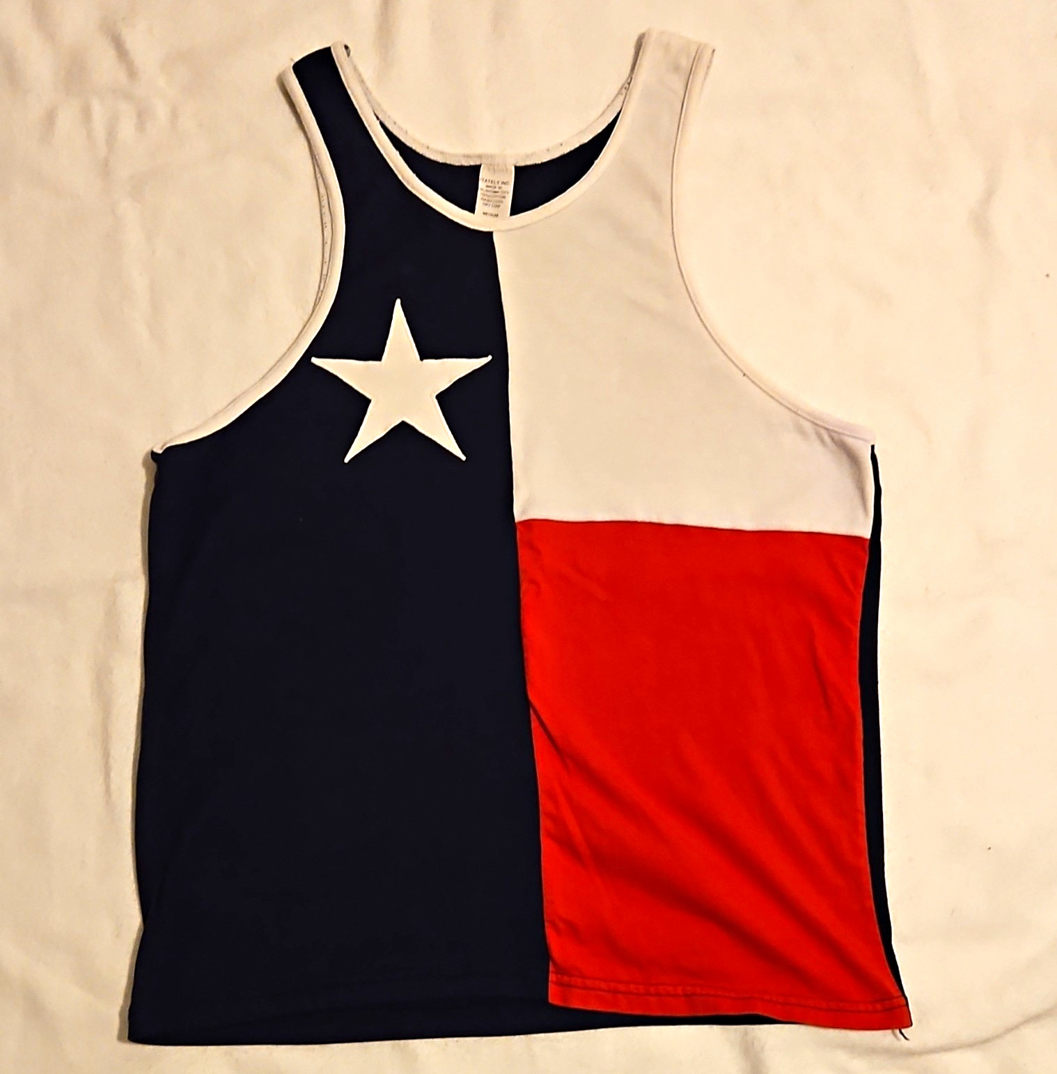 Vintage Texas Flag Tank Top Medium Stately Inc Lone Star State Sleeveless Shirt
