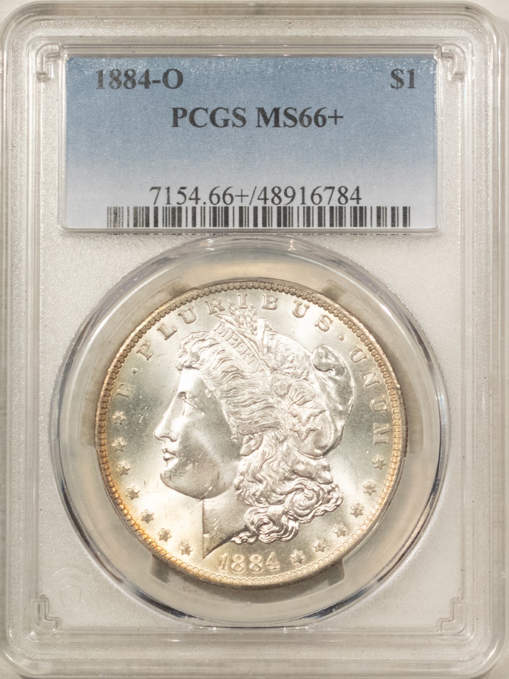 1884-O MORGAN DOLLAR, PCGS MS-66+, BLAZING WHITE & SO CLOSE TO MS-67-WOW 1884-O MORGAN DOLLAR, PCGS MS-66+, BLAZING WHITE & SO CLOSE TO MS-67-WOW