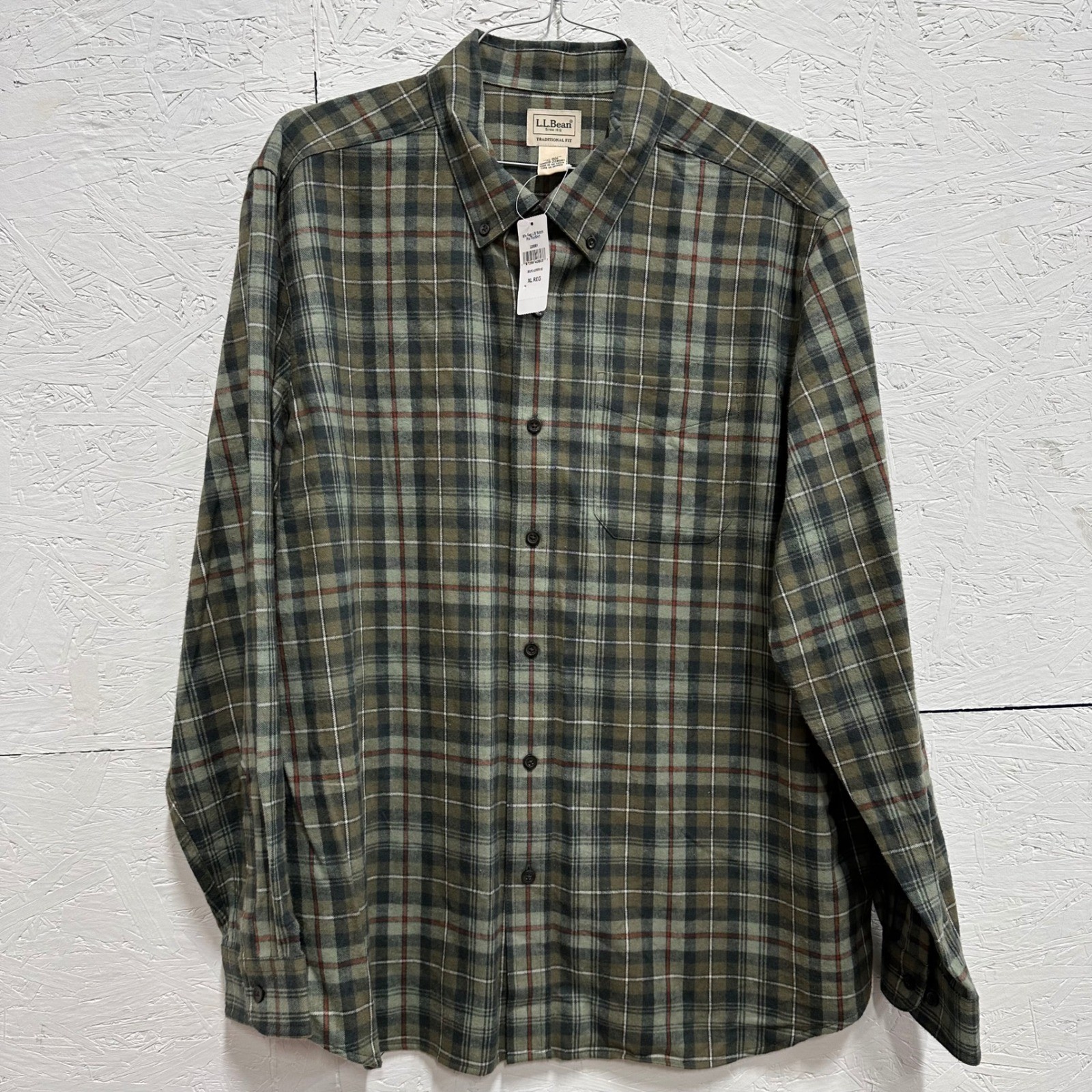 L.L. Bean XL Scotch Plaid Flannel Green Brown Heritage Gorpcore Cabin Layering
