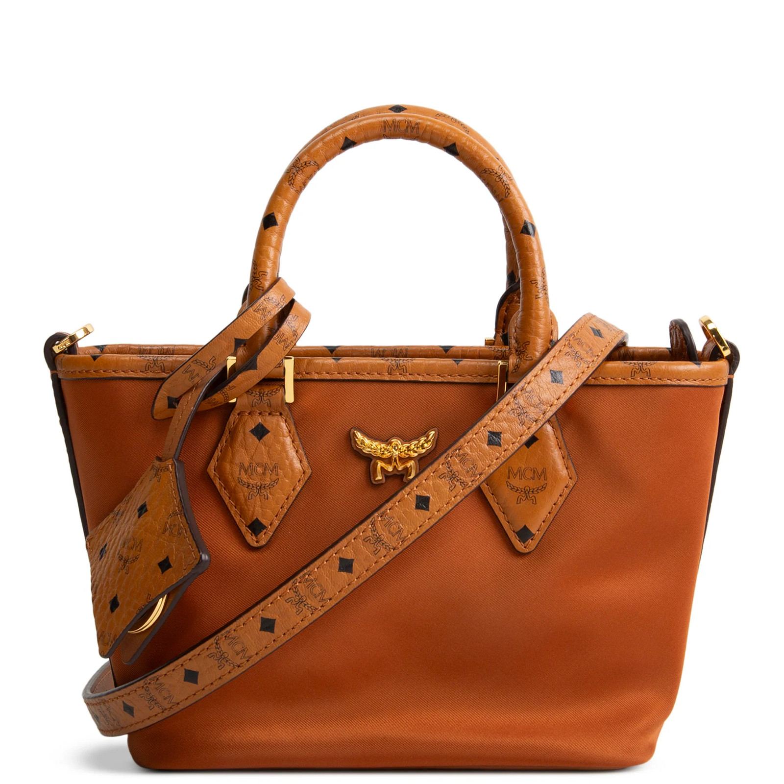 MCM Nylon X-Mini Aren Shopper Tote - Cognac MCM Nylon X-Mini Aren Shopper Tote - Cognac