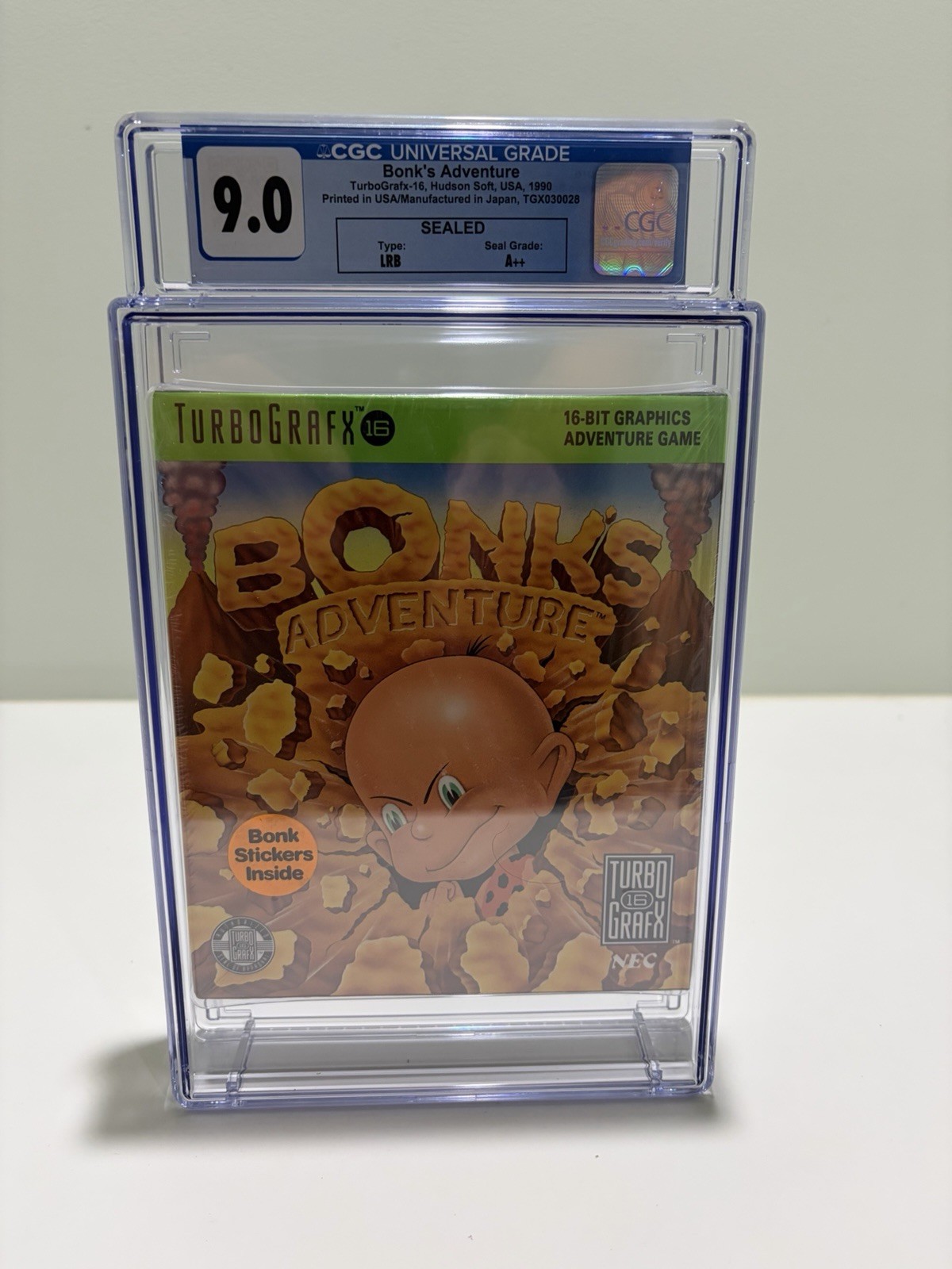 Bonk’s Adventure TurboGrafx-16 TG16 CGC 9.0 A++ Sealed Stickers Inside NEC