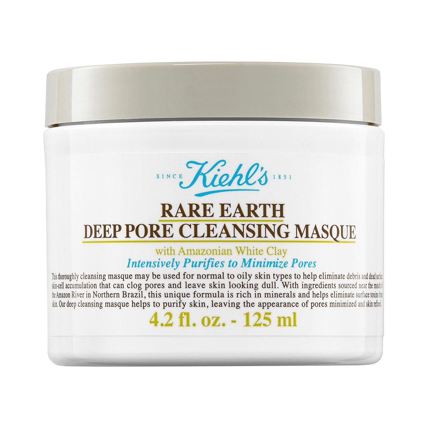 Kiehl's Since 1851 Rare Earth Deep Pore Cleansing Masque 4.2 oz 125 ml Kiehl's Since 1851 Rare Earth Deep Pore Cleansing Masque 4.2 oz 125 ml