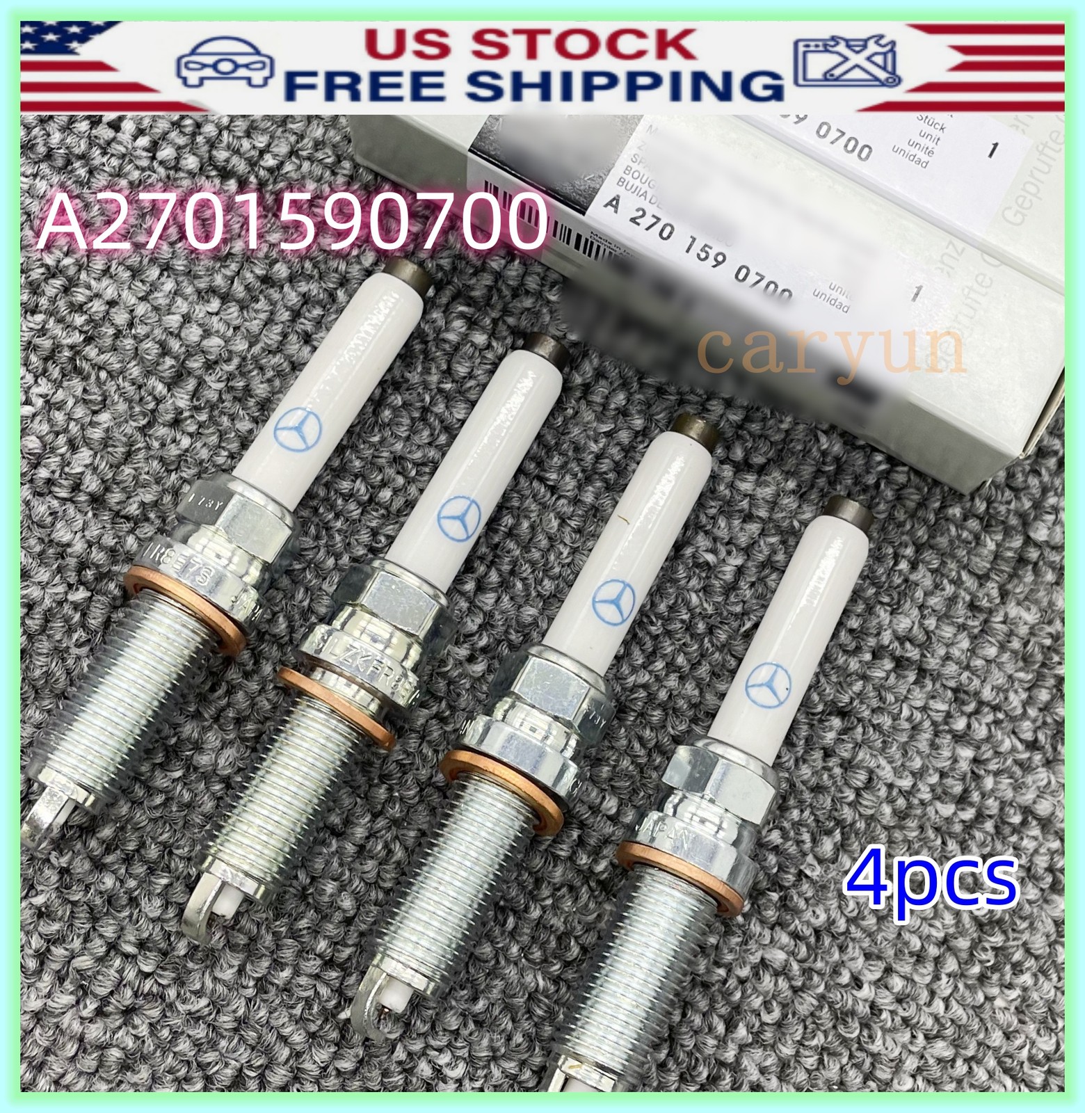 NEW A2701590700 Mercedes Set of 4 Spark Plugs SHIPS FREE