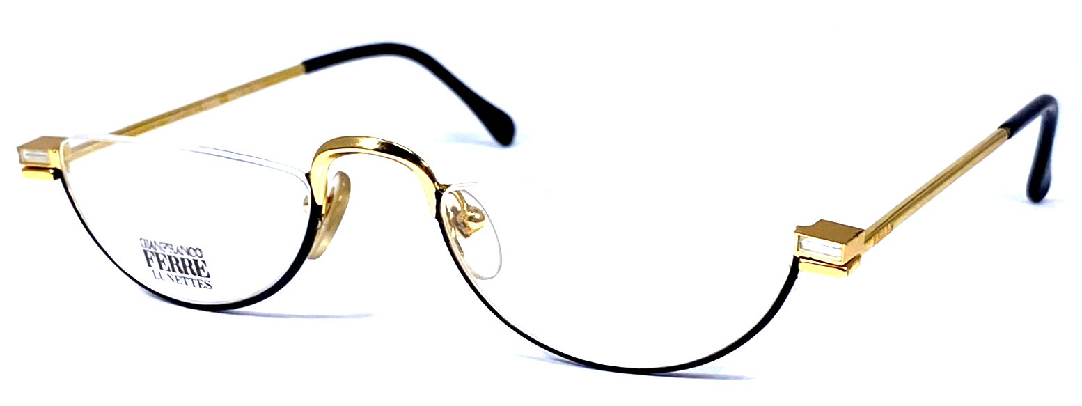 GIANFRANCO FERRE GFF291 38P NOS Italy Black/Gold Eyeglasses Frame 50-21-140
