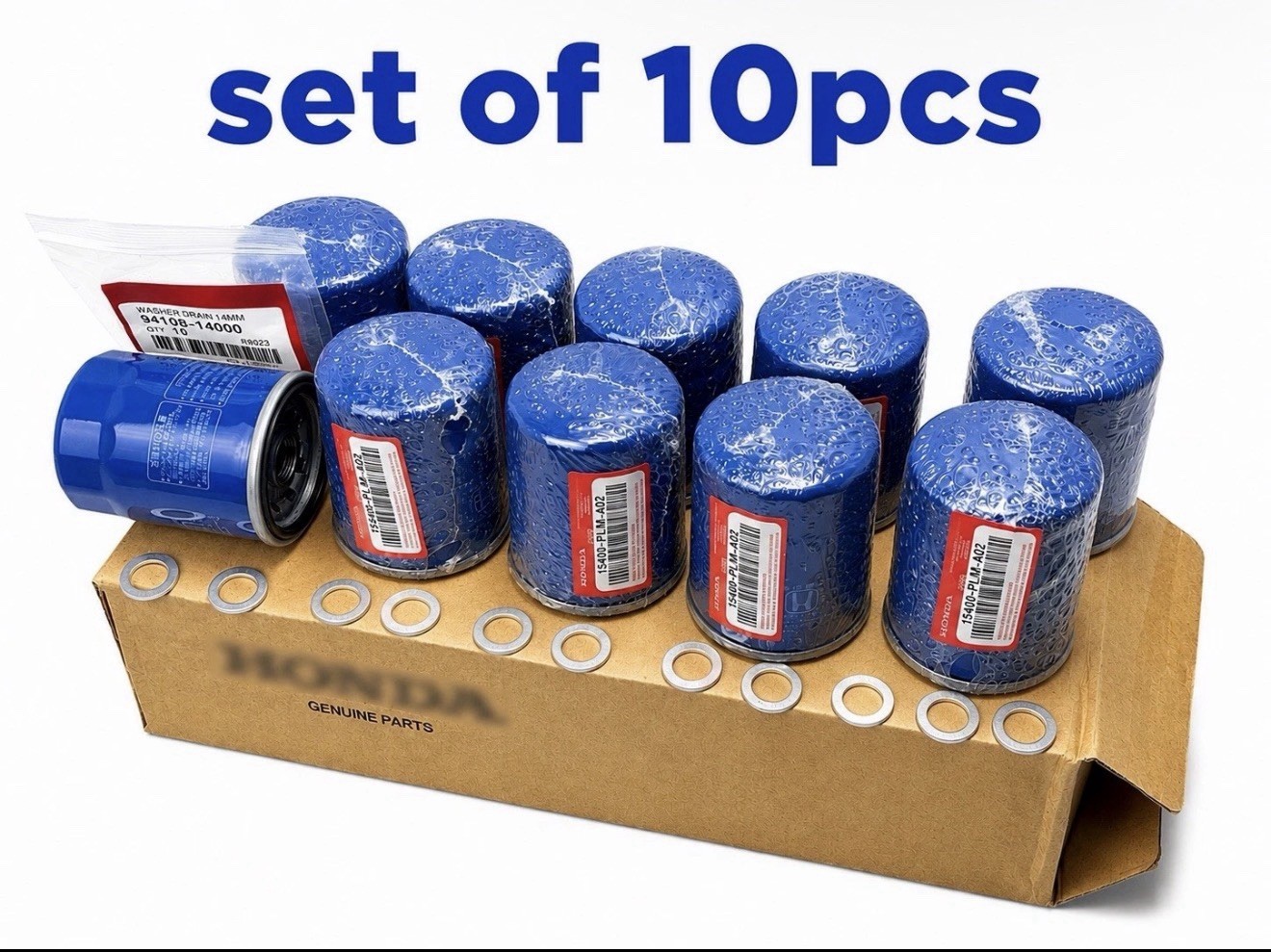 OEM 10 PACK Honda Acura FOR Engine Oil Filter 15400-PLM-A02 (with washers)